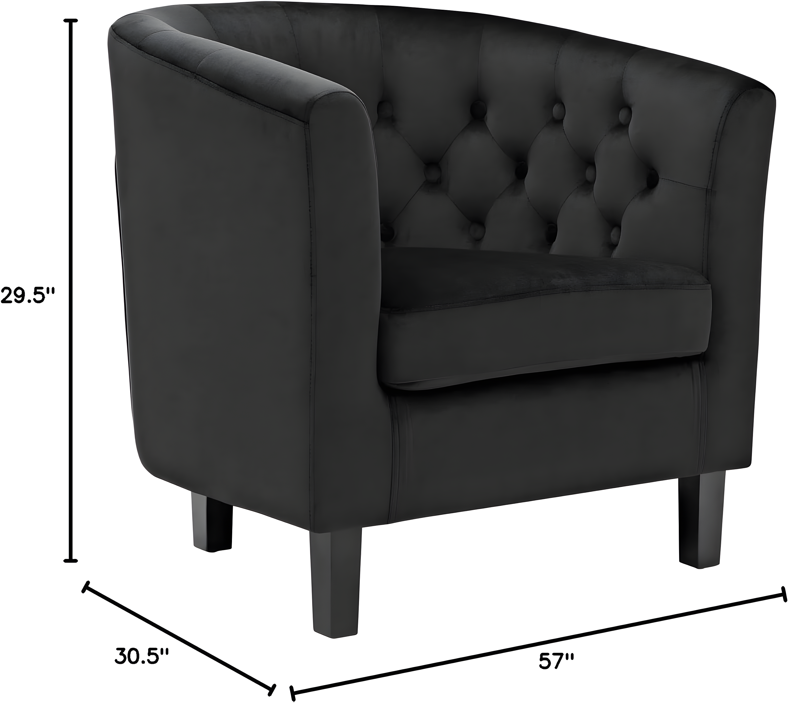 Modway Prospect Juego de Sillón y Sofá de Dos Plazas de Terciopelo de Alto Rendimiento de 3 Piezas en Azul Marino