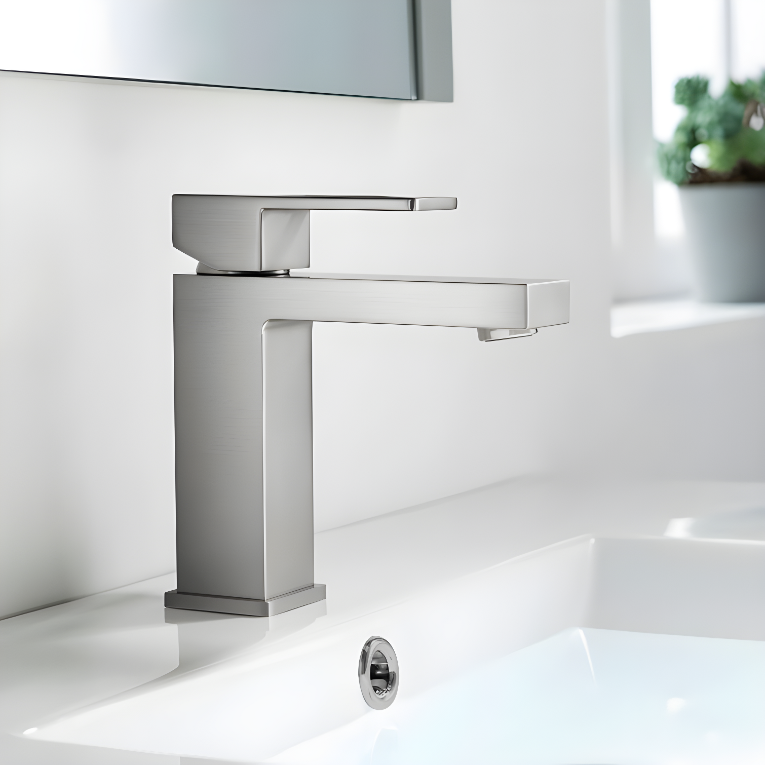 KIBI KBF1002BN Cube Single-Hole Single-handle Bathroom Faucet