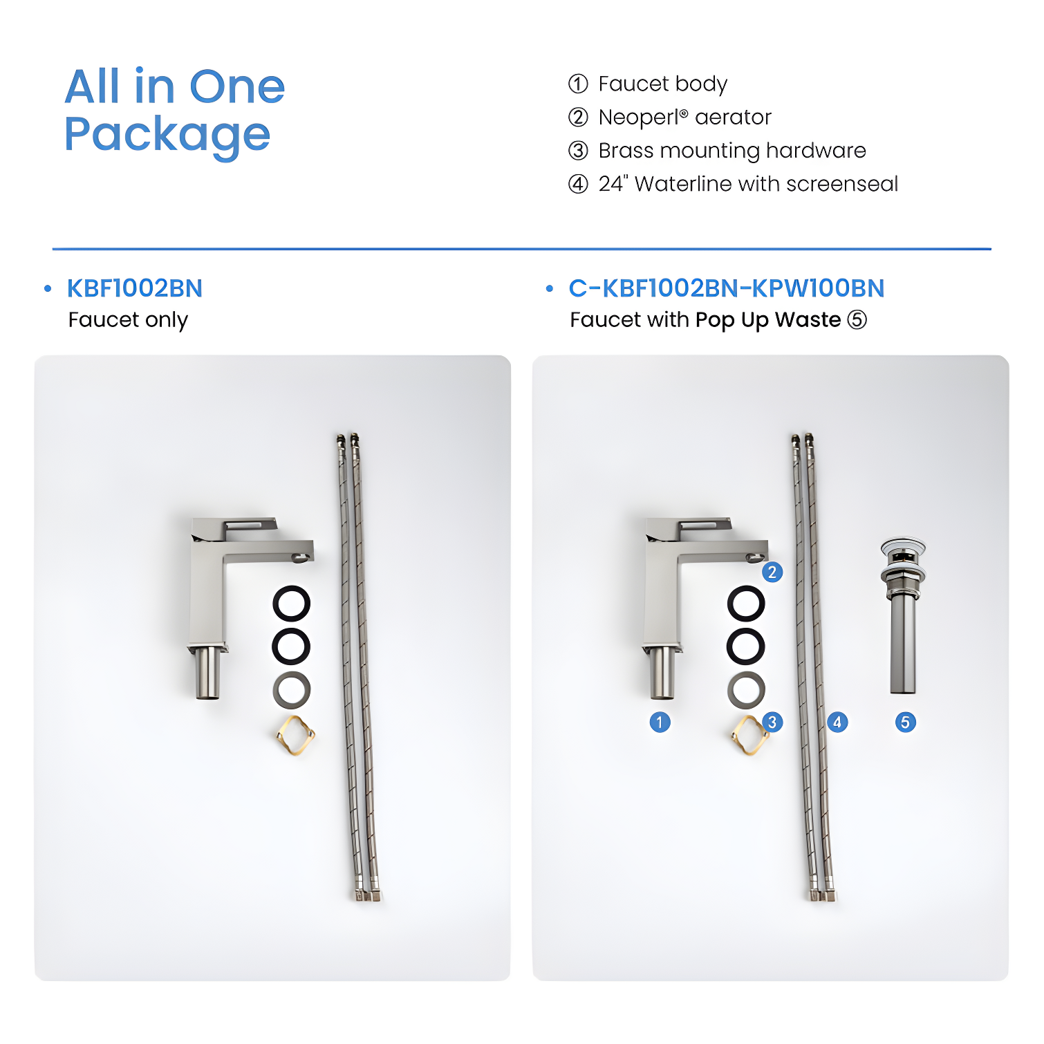 KIBI KBF1002BN Cube Single-Hole Single-handle Bathroom Faucet