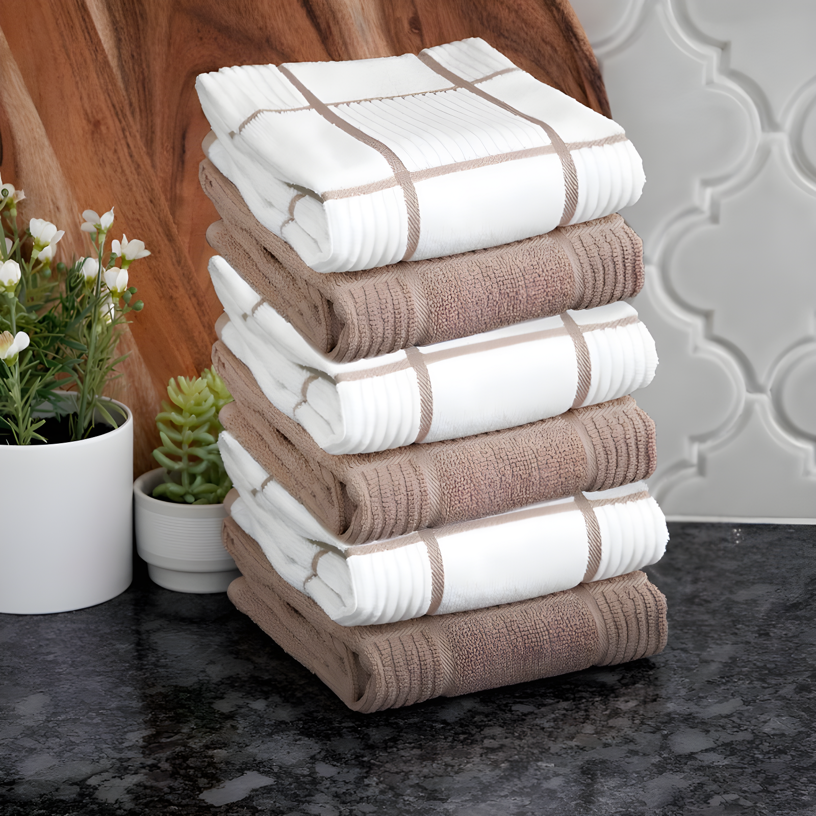 T-fal Solid and Check Dish Cloth