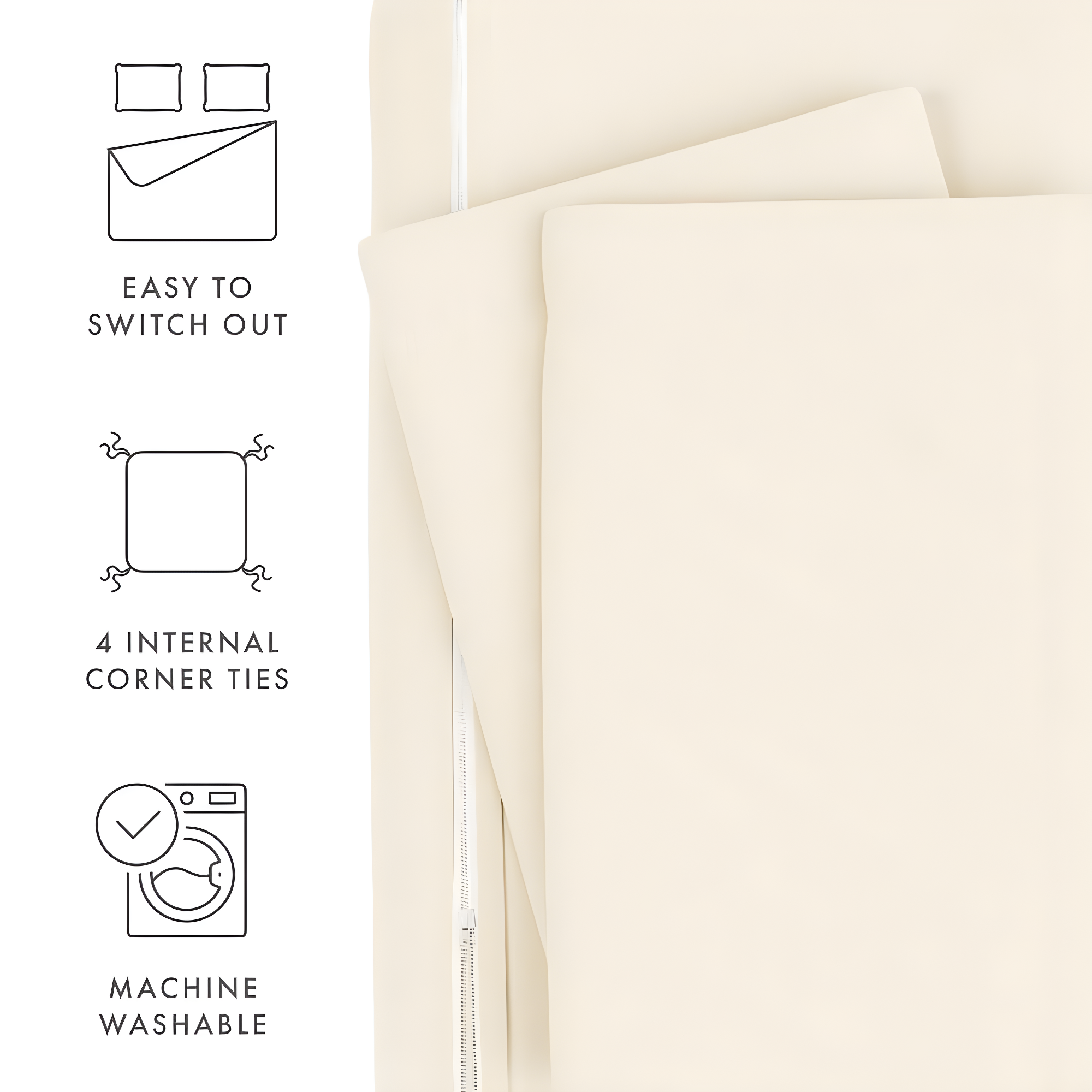 IEnjoy Home Super Soft Double Brushed Duvet Cover Set