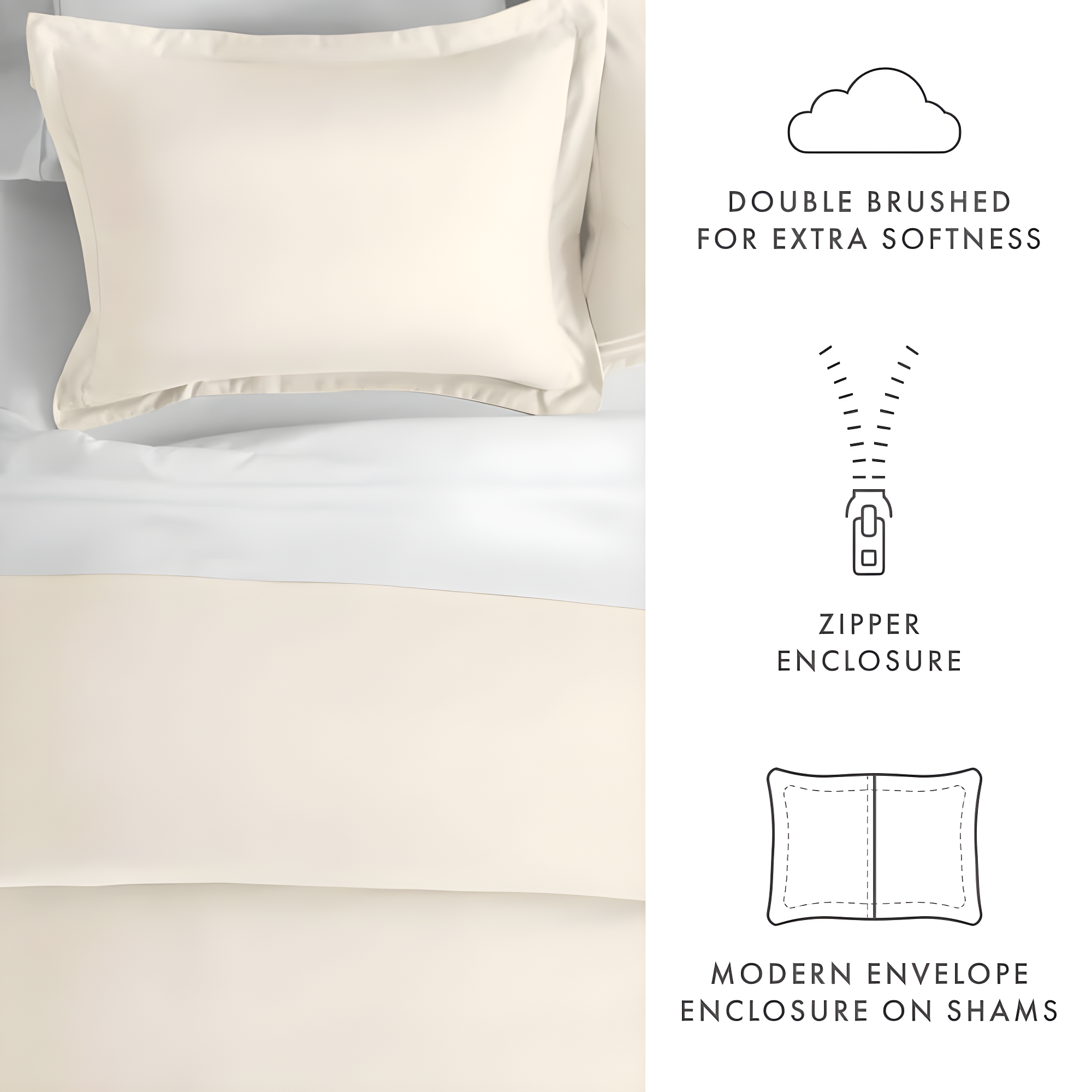 IEnjoy Home Super Soft Double Brushed Duvet Cover Set
