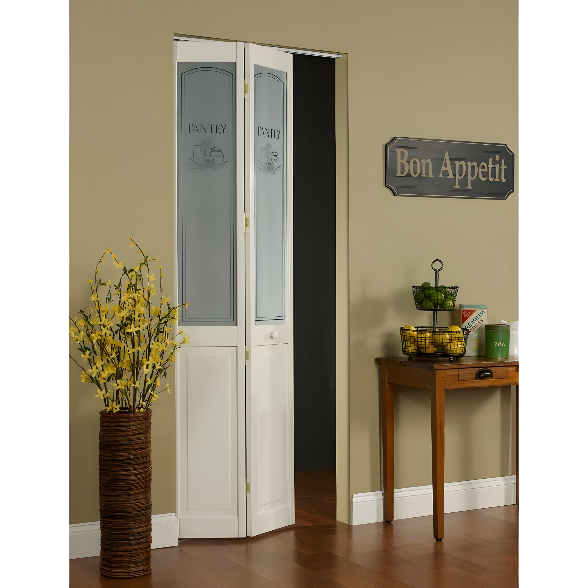 80'' Solid Wood Glass Unfinished Bi-Fold Door