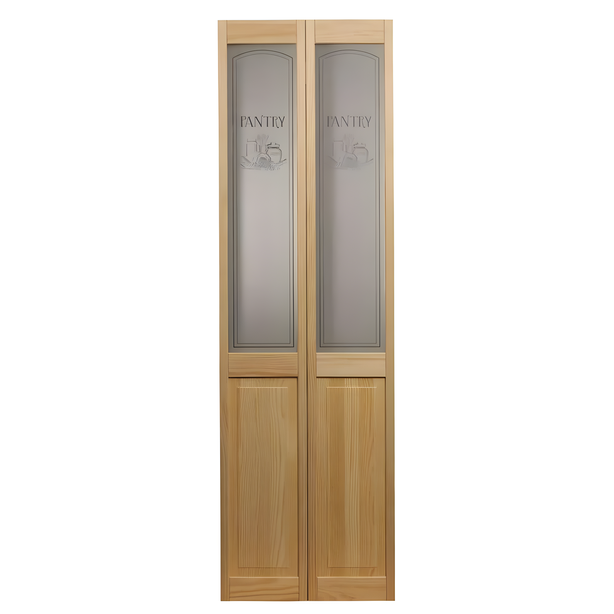 80'' Solid Wood Glass Unfinished Bi-Fold Door