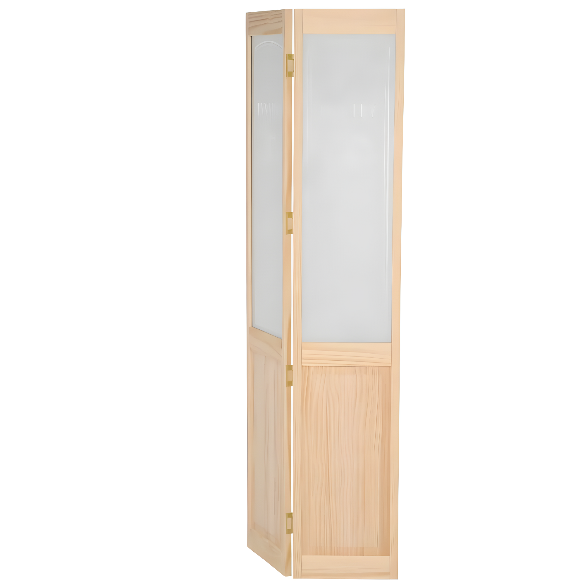 80'' Solid Wood Glass Unfinished Bi-Fold Door