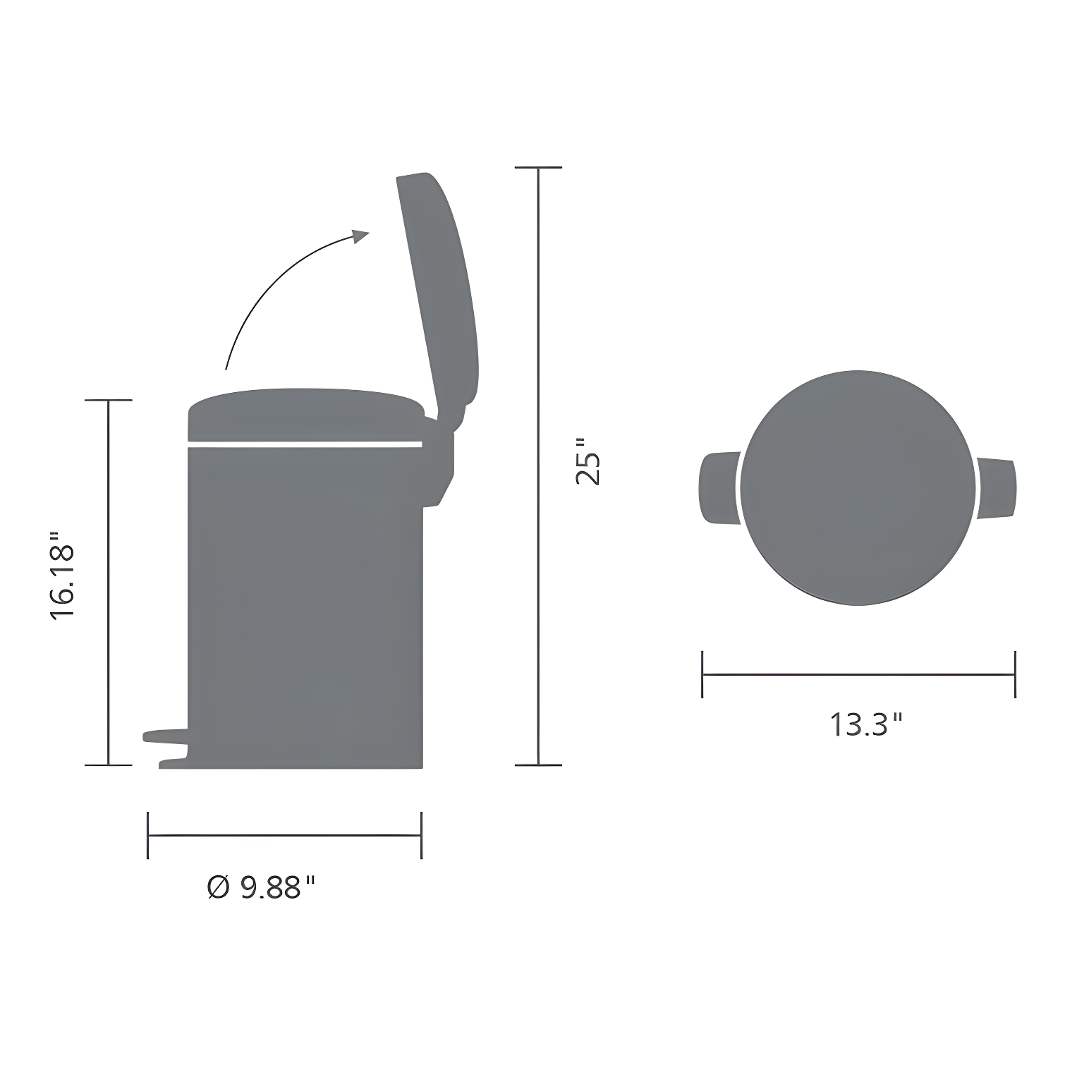 Brabantia Newicon Step On Trash Can, 3.2 Gallon (12 Liter)