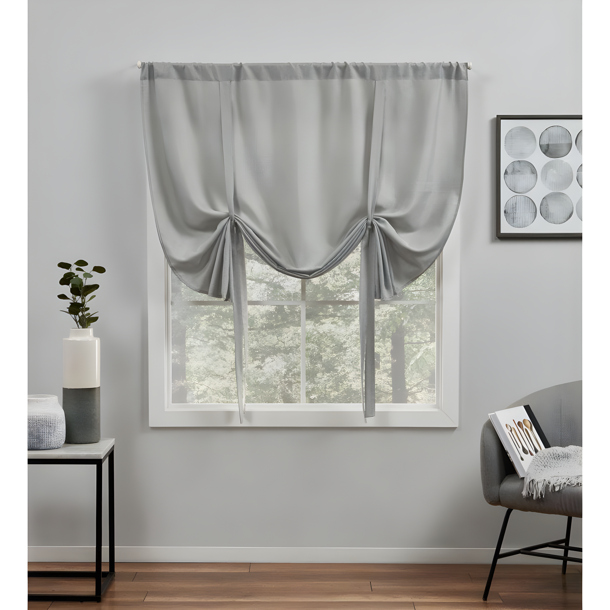 Amalgamated Textiles Exclusive Home Loha Light Filtering Rod Pocket Tie Up Shade