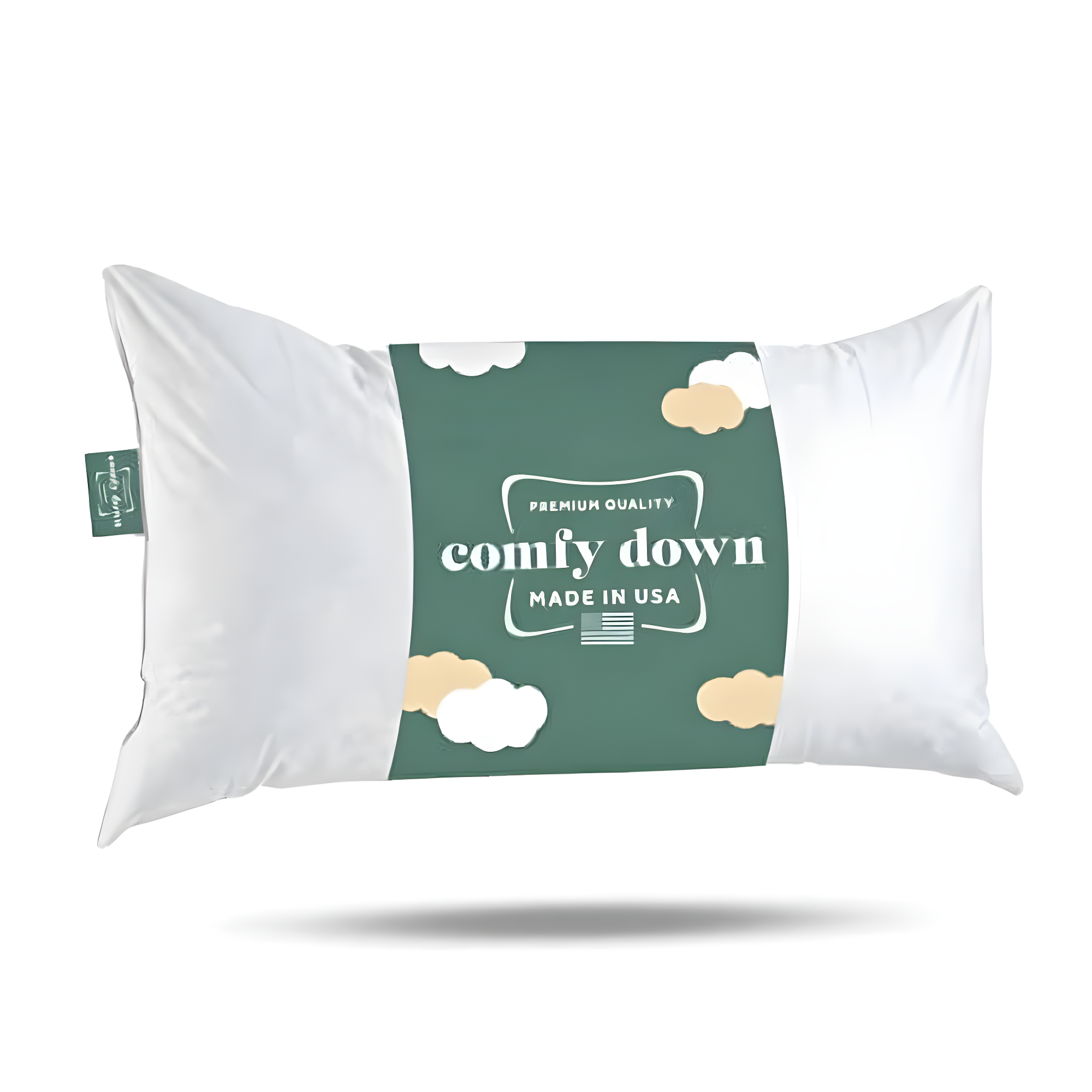 ComfyDown Premium 95/5 Feather Down Rectangle Pillow Insert 100% Cotton Cover 233 - 14"x20" -White