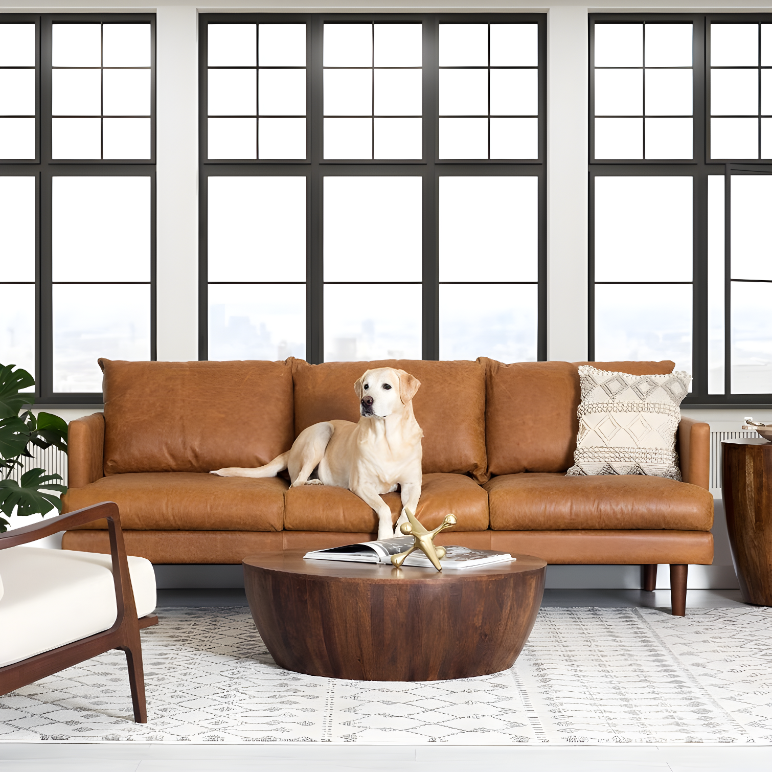 Vivenne Mango Wood Drum Coffee Table