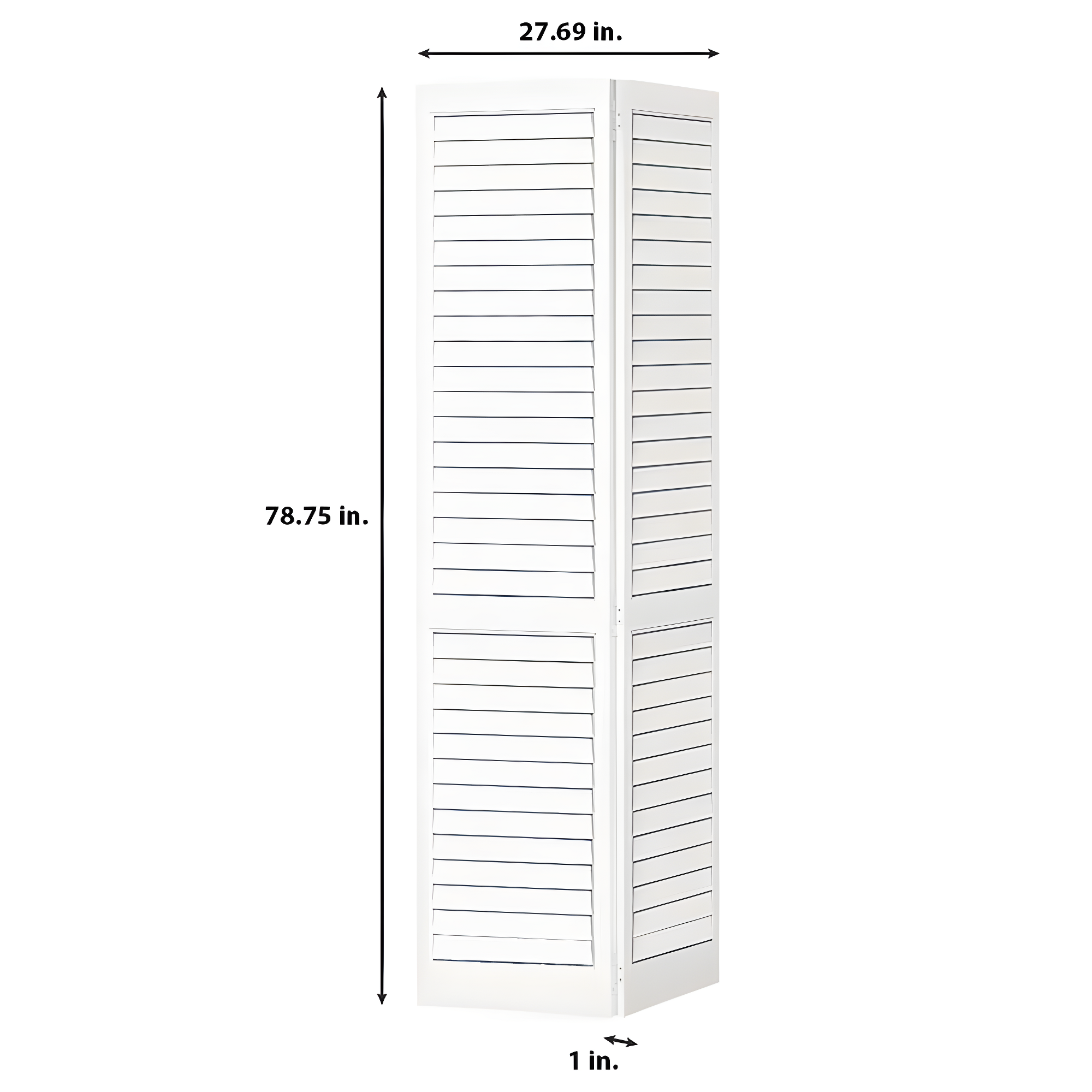 Kimberly Bay Louvered Wood Painted Plantation Bi-Fold Door