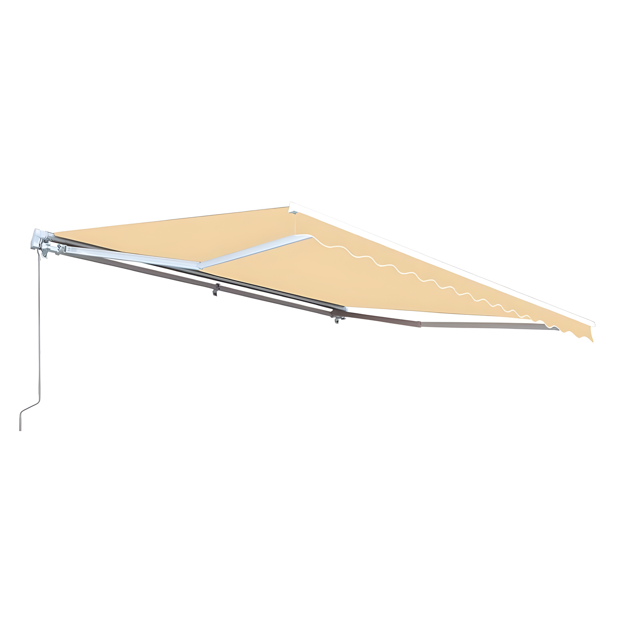 Motorized Retractable White Frame Patio Awning