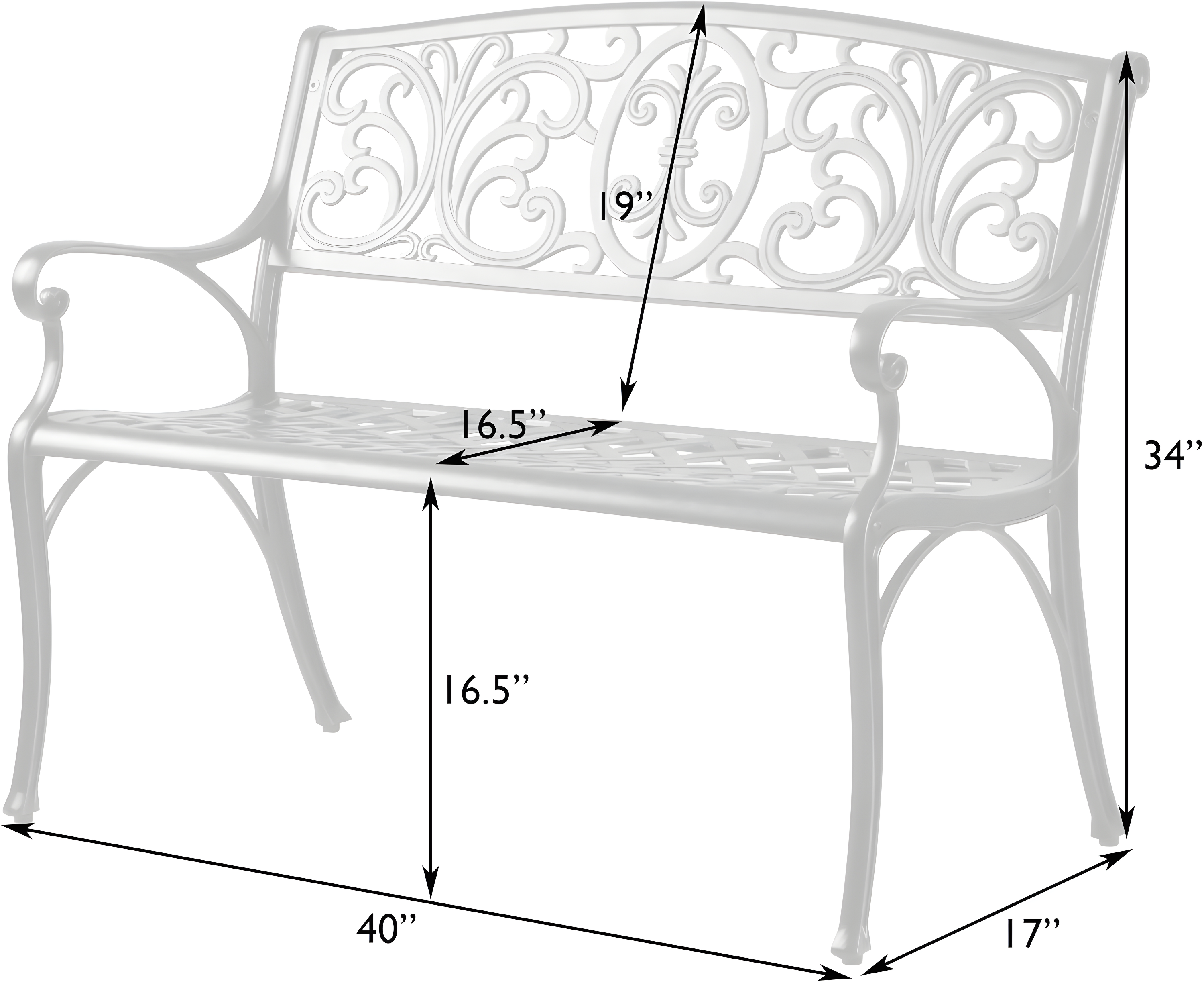 Balkene Home Decatur Outdoor Cast Aluminum Patio Bench Heavy Duty Rust Free Aluminum Construction - Antique Bronze Finish