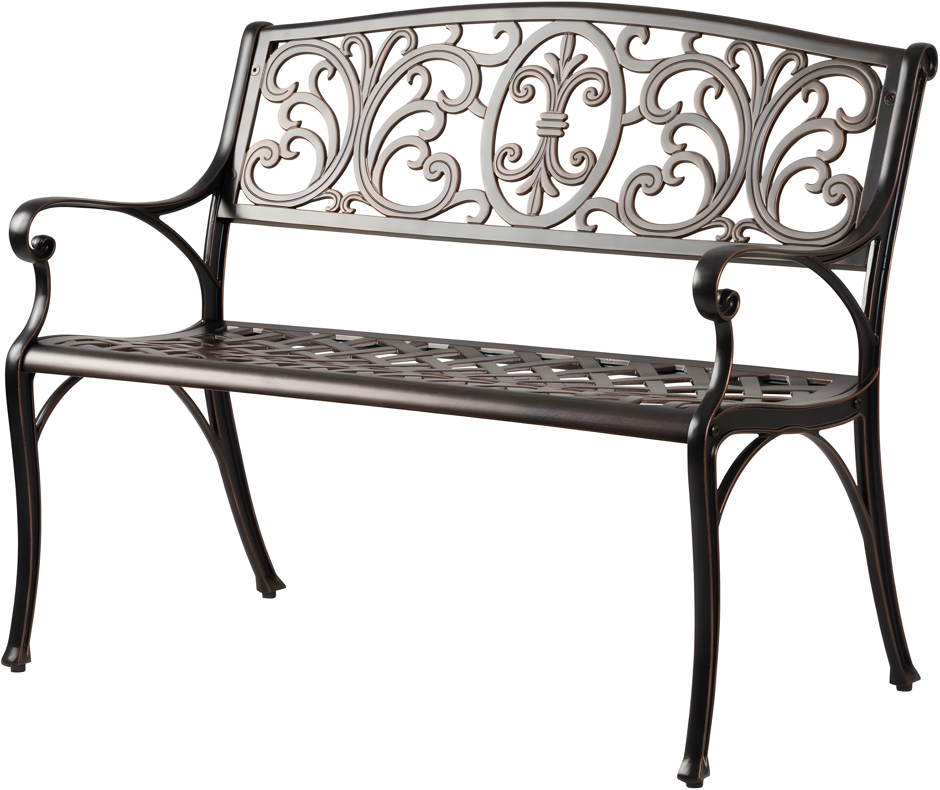 Balkene Home Decatur Outdoor Cast Aluminum Patio Bench Heavy Duty Rust Free Aluminum Construction - Antique Bronze Finish