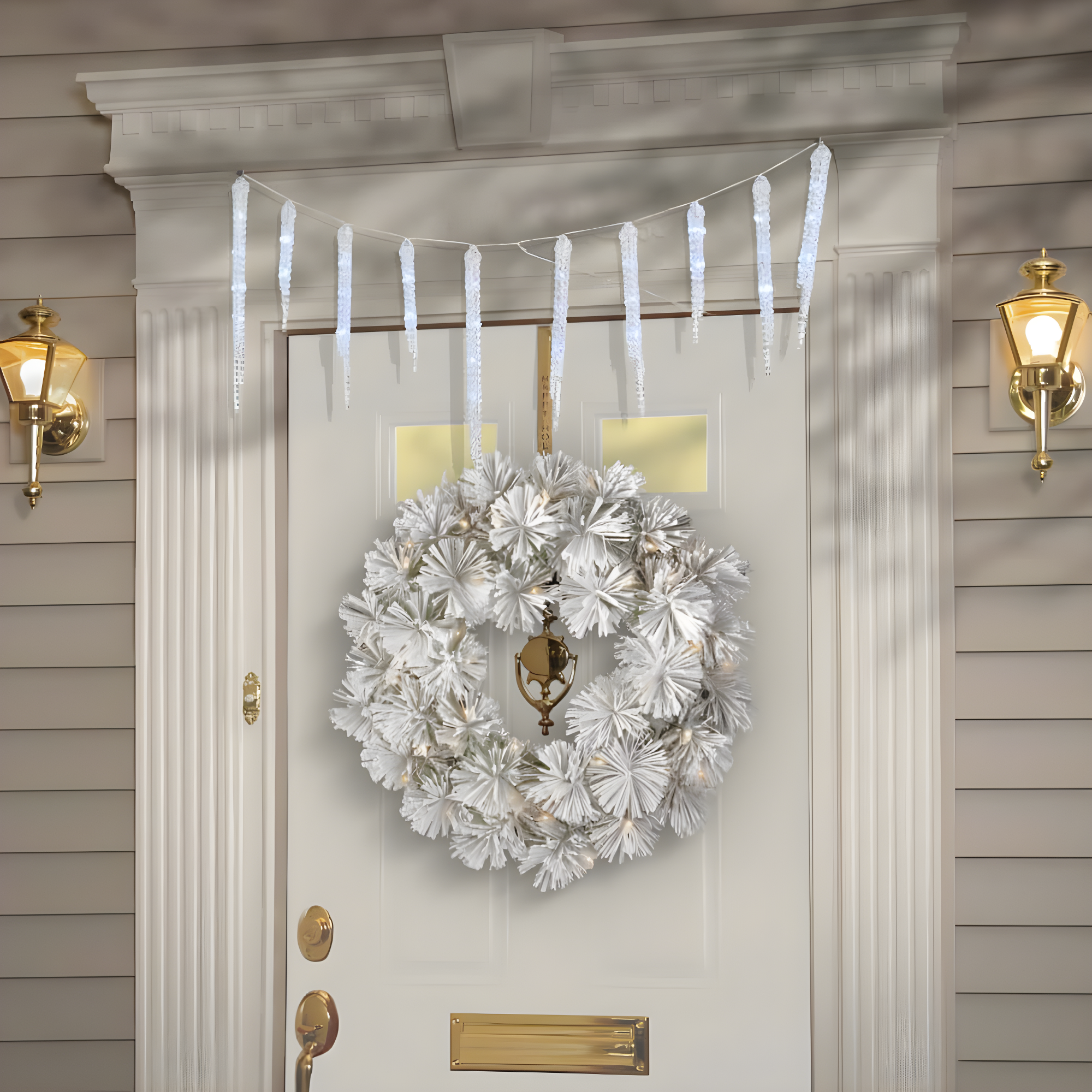 National Tree Company 10ct LED Crystal Icicle Christmas String Lights