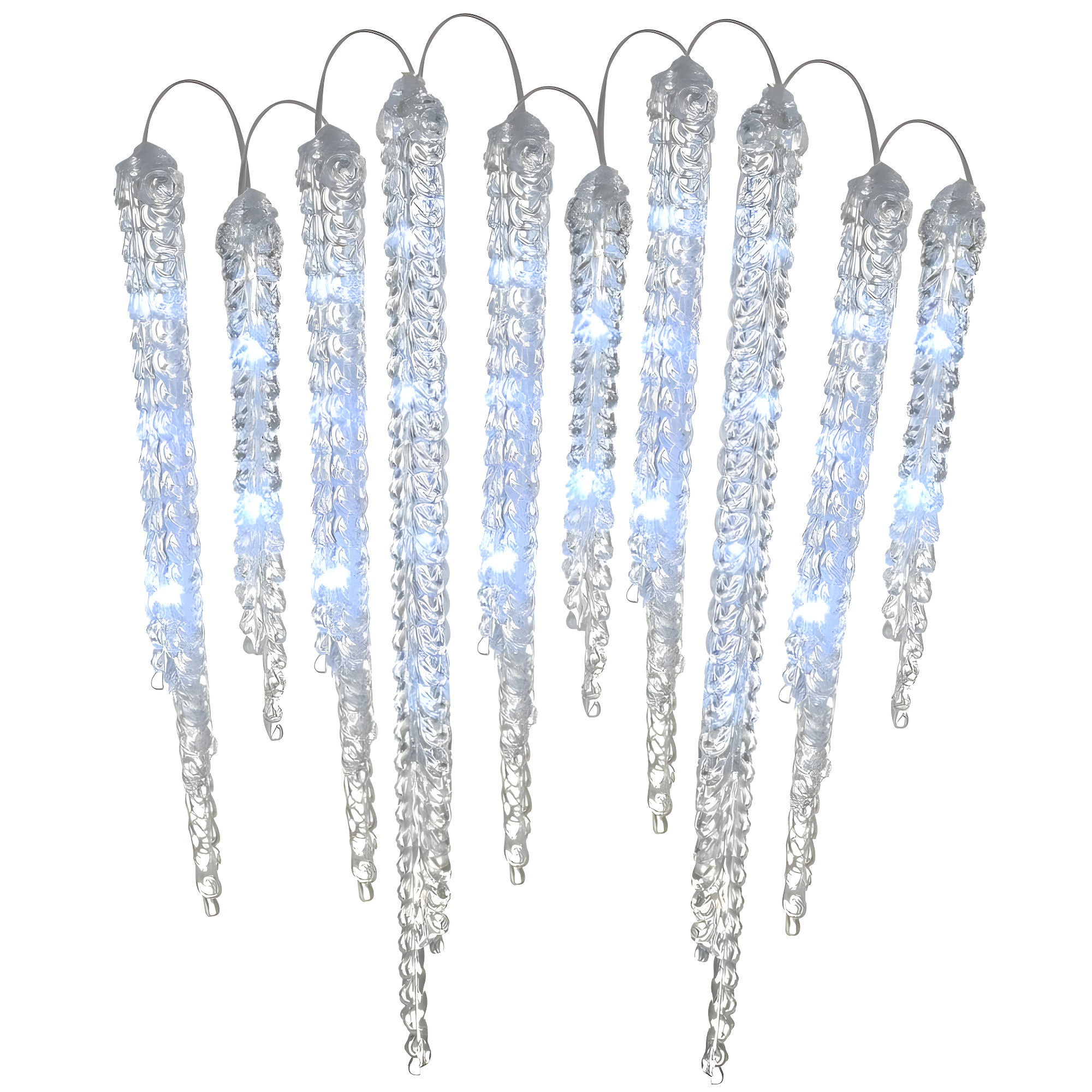 National Tree Company 10ct LED Crystal Icicle Christmas String Lights