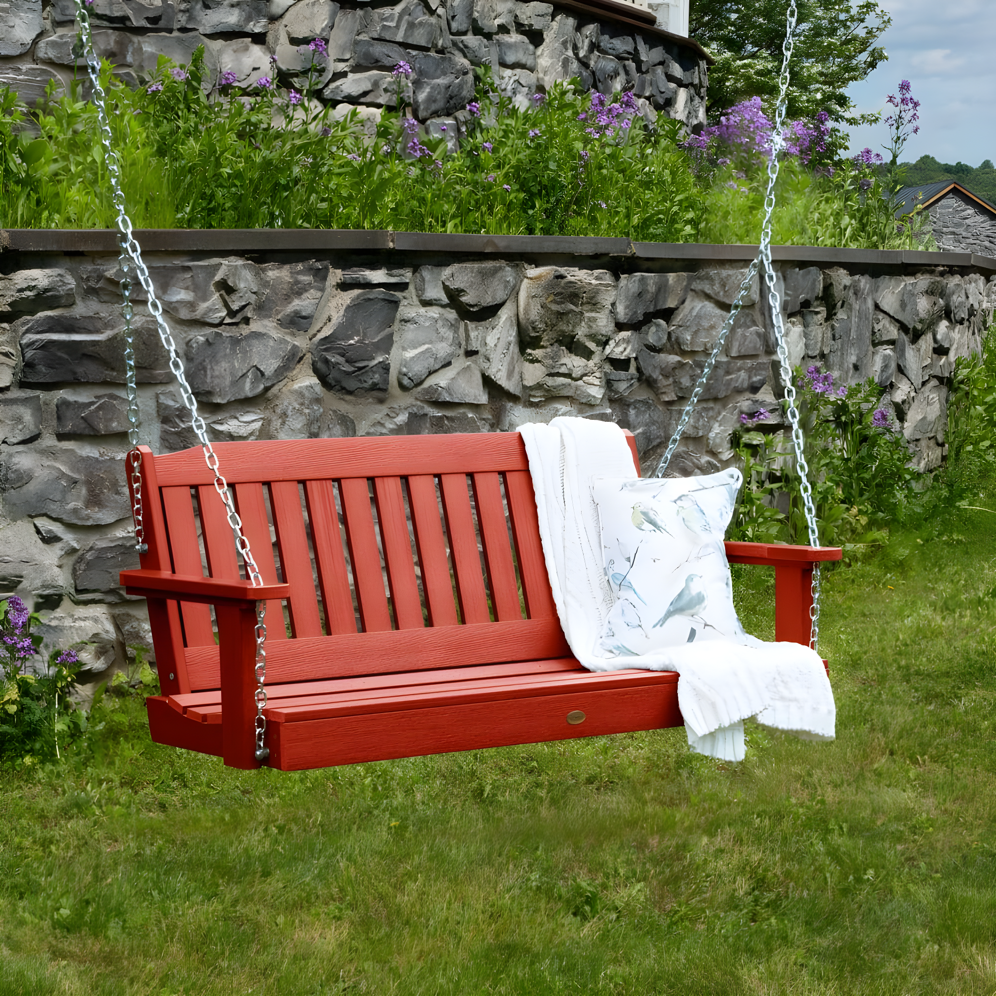 Highwood 4ft Lehigh Porch Swing - Outdoor, Eco-friendly, Synthetic Wood