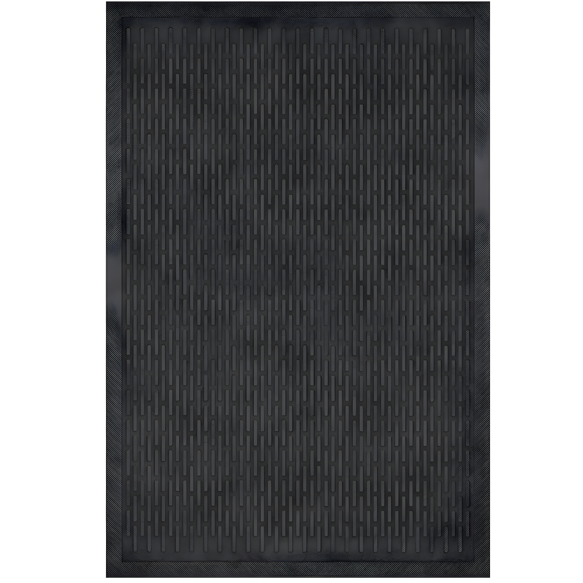 Ottomanson Easy clean, Waterproof Non-Slip Indoor/Outdoor Rubber Doormat, Black