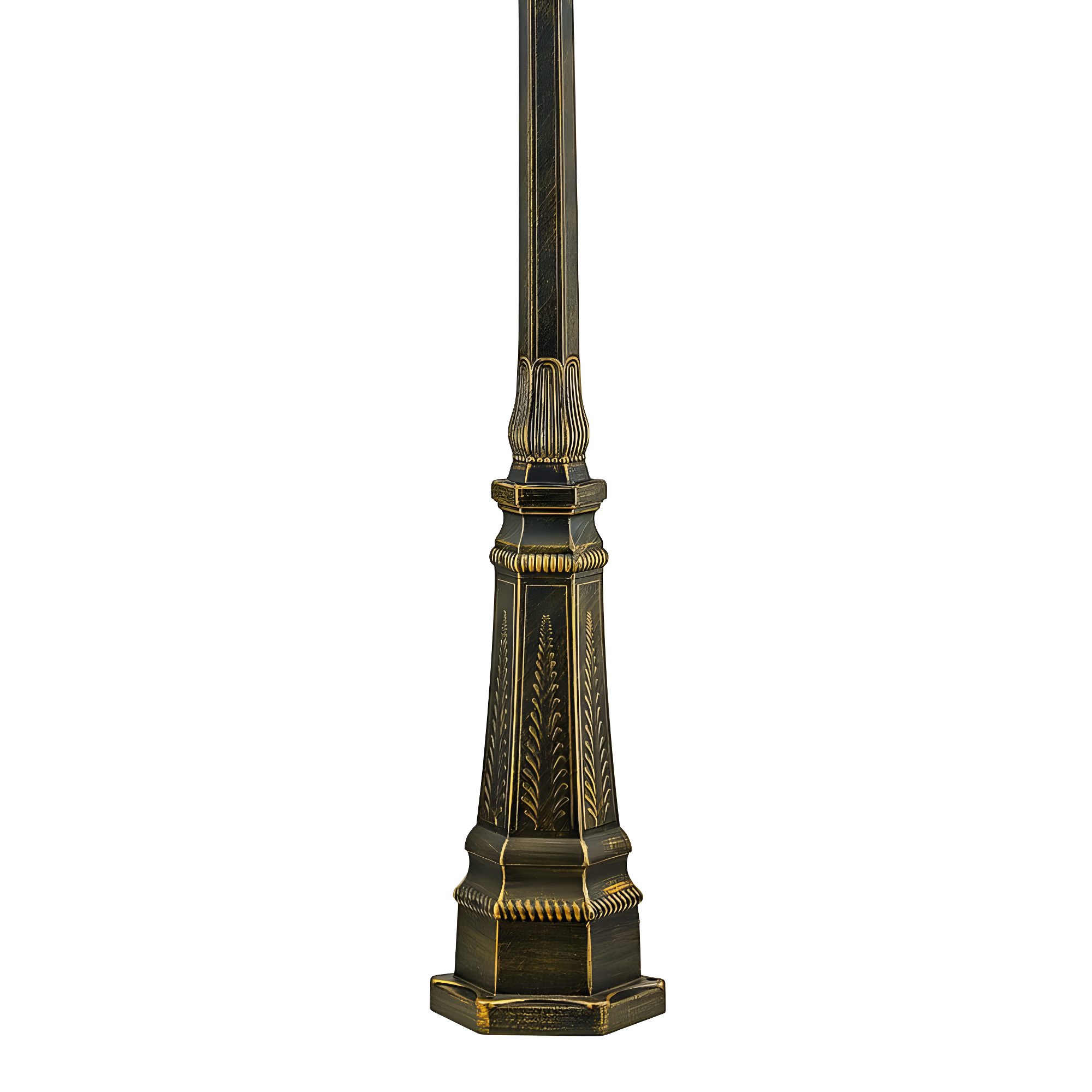 Bel Air Atkinson Classic Black Gold Outdoor Lamp Post - 96" Height