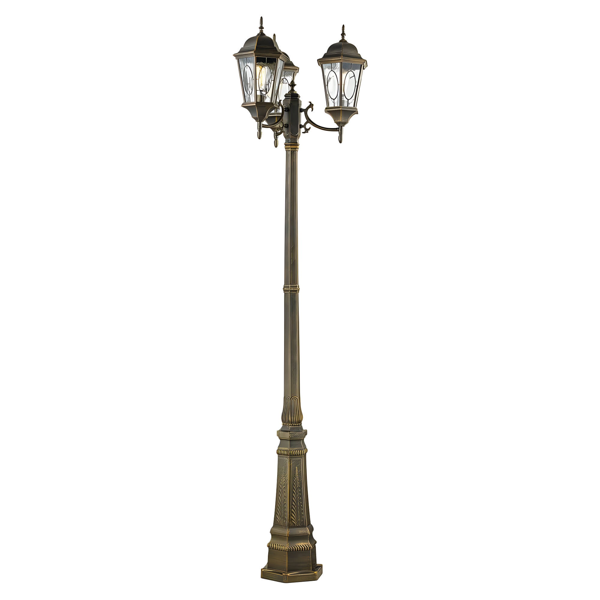 Bel Air Atkinson Classic Black Gold Outdoor Lamp Post - 96" Height