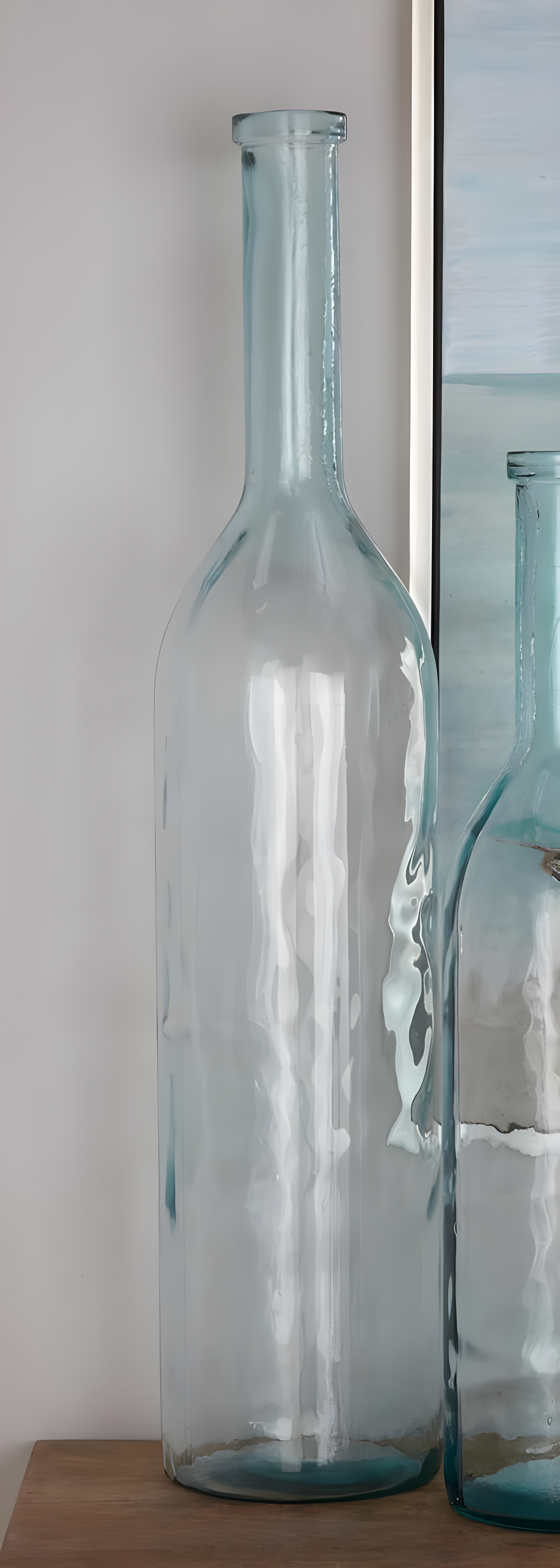 Highland Dunes Recycled Glass Handmade Spanish Decorative Blue Vase