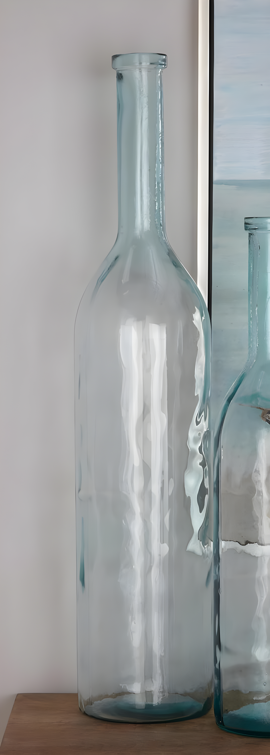 Highland Dunes Recycled Glass Handmade Spanish Decorative Blue Vase