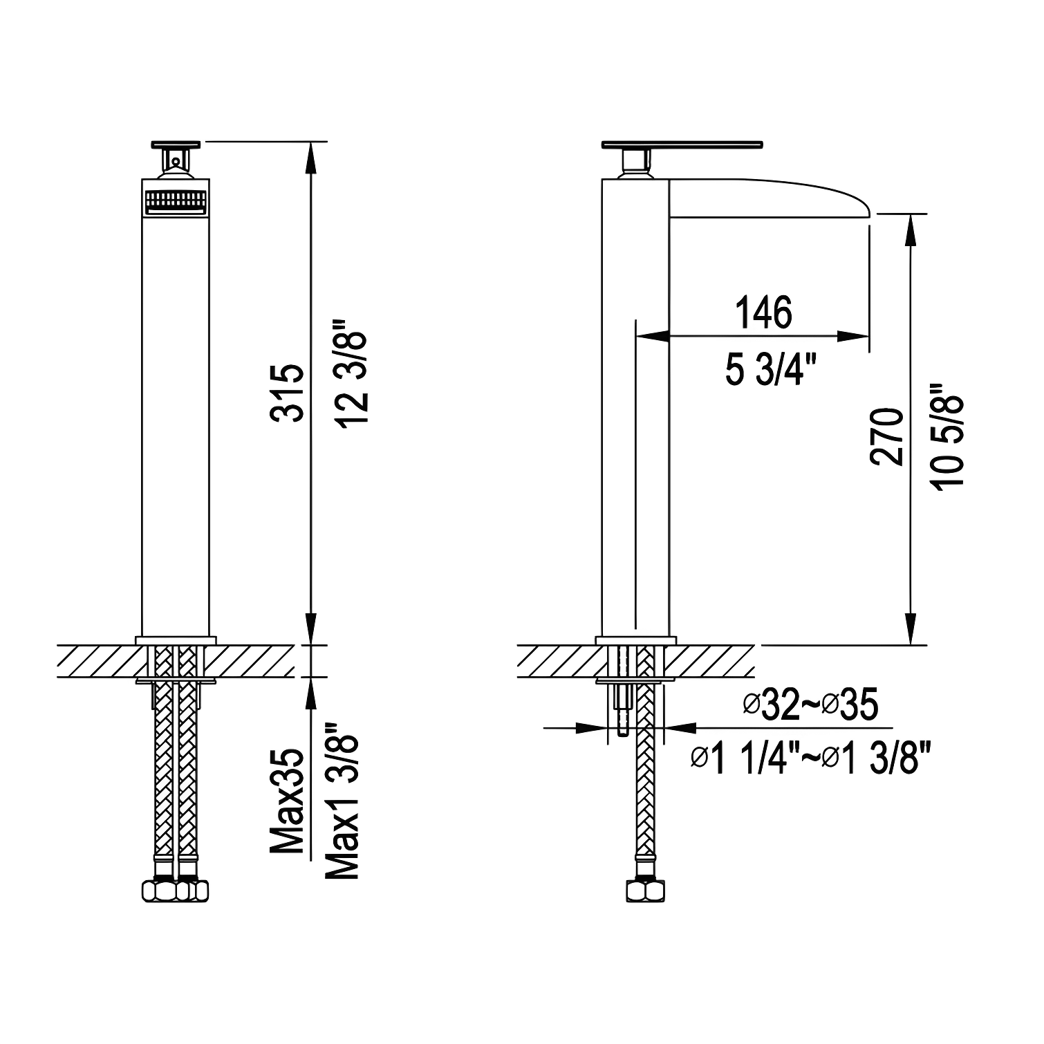 Single-Hole Bathroom Faucet