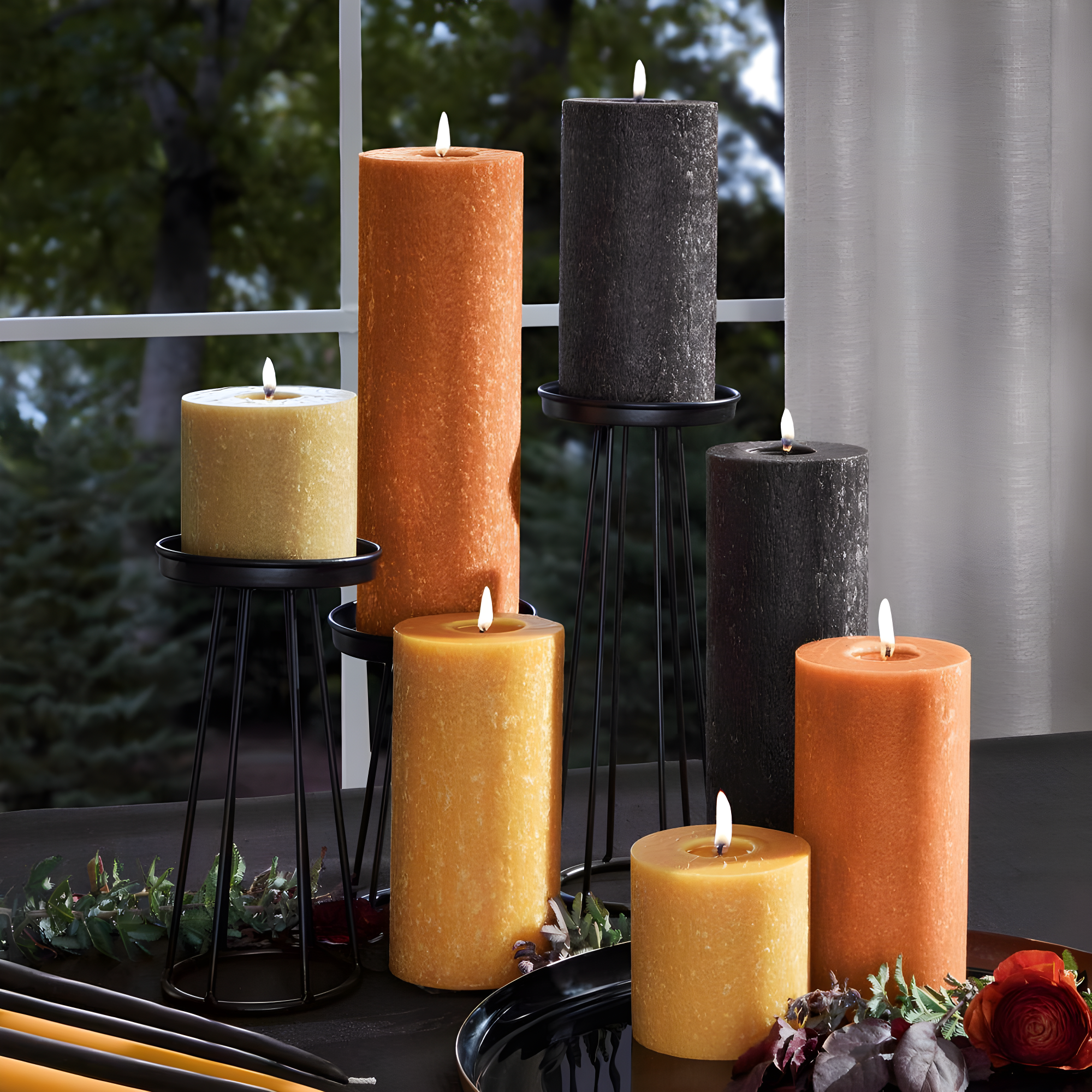12 Piece Unscented Taper Candle Set
