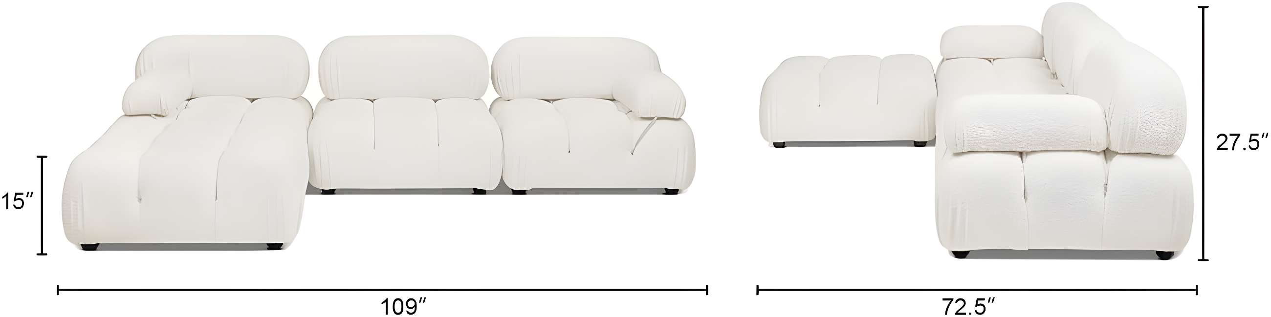 Sigma 4 - Piece Modular Upholstered Reversible L-Sectional