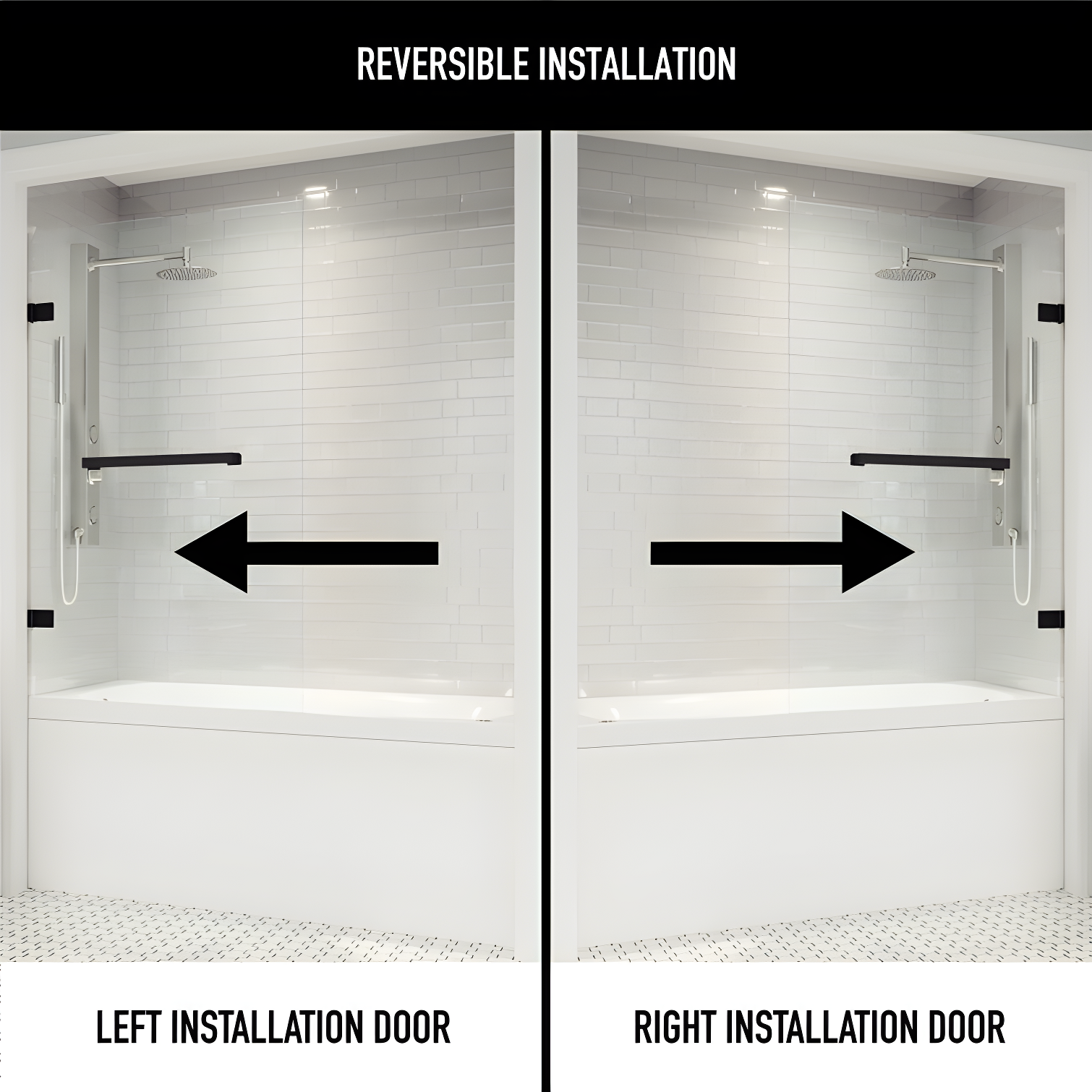 Rialto 34" W x 58" H Hinged Frameless Tub Door with with 5/16" Glass
