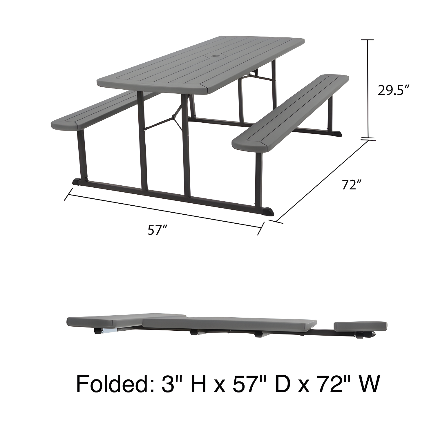COSCO Outdoor Living 6 ft. Folding Picnic Table