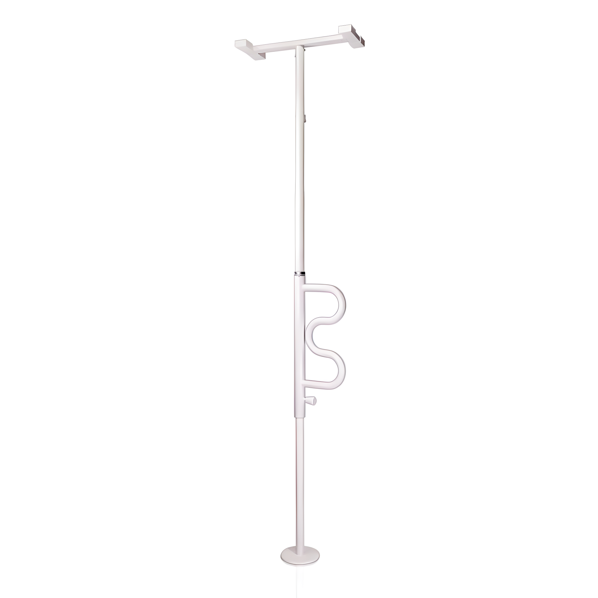 Stander Wonder Pole, Security Pole and Curve Grab Bar, Bathroom Safety Rail for Elderly, Tension Mounted Floor to Ceiling Safety Assist Handle for Seniors, Supports 300 lbs, White