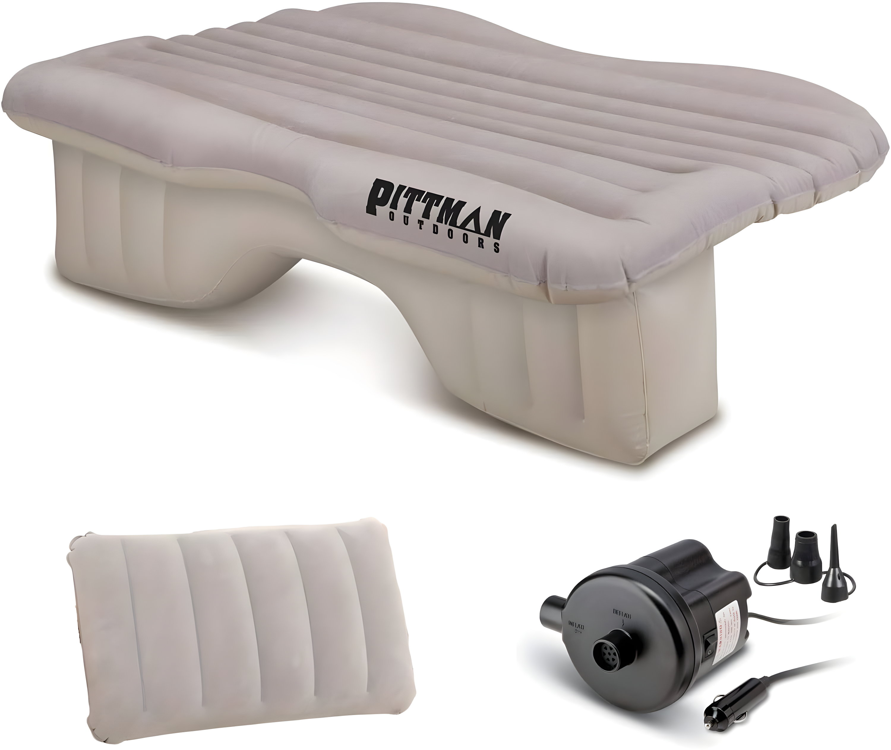Pittman Outdoors AirBedz Inflatable PVC Rear Seat Air Mattress - Mid-Size Fits Jeeps, Car, SUV’s & Mid-Size Trucks, Comes with Portable DC Air Pump