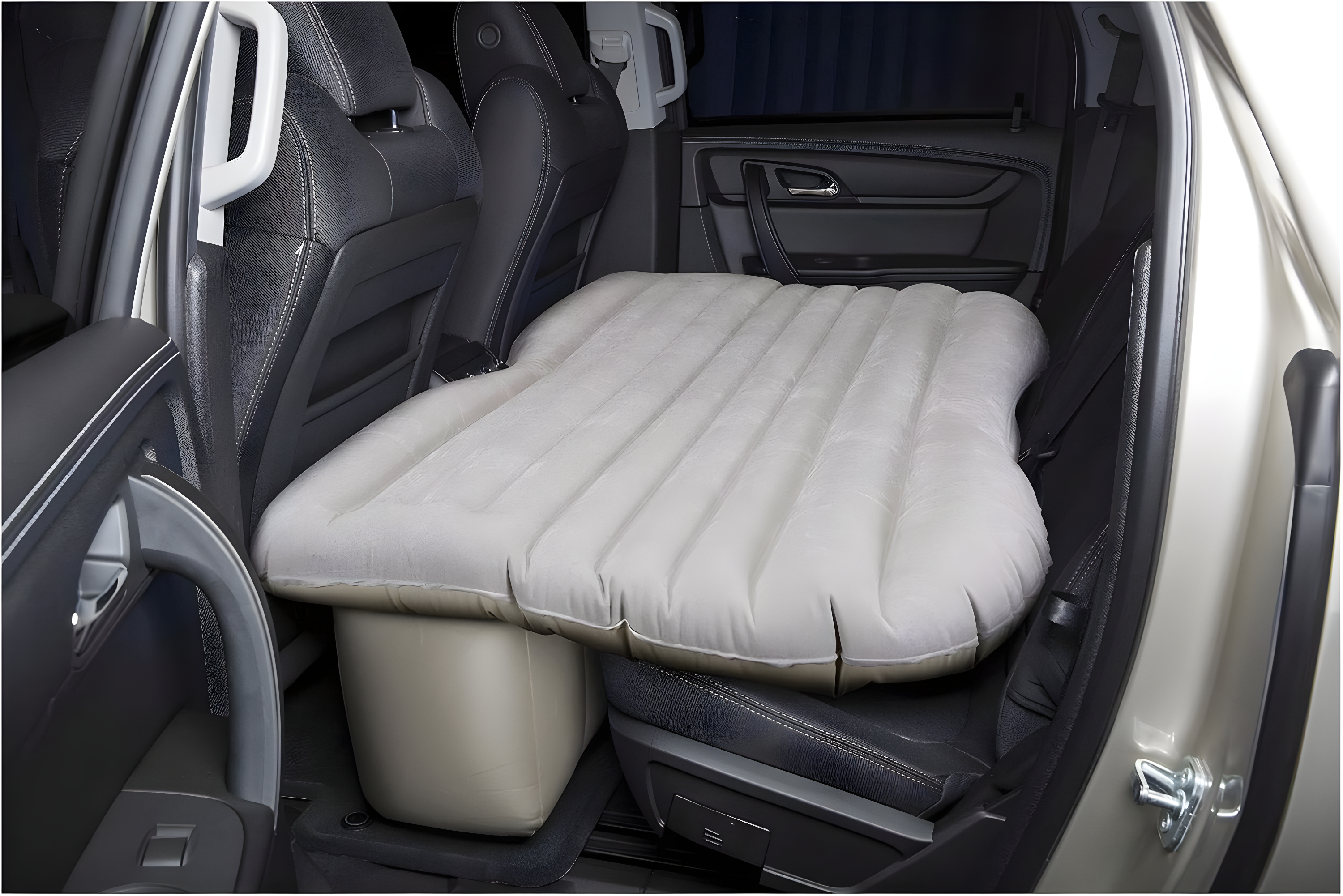 Pittman Outdoors AirBedz Inflatable PVC Rear Seat Air Mattress - Mid-Size Fits Jeeps, Car, SUV’s & Mid-Size Trucks, Comes with Portable DC Air Pump