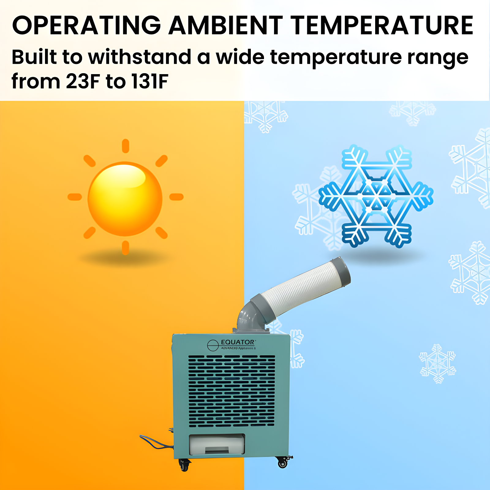 Equator Advanced Appliances Equator 3-in-1 AC Heater Air 9000BTU Outdoor Air Conditioner/ Spot Cooler IP24 Casters 110V