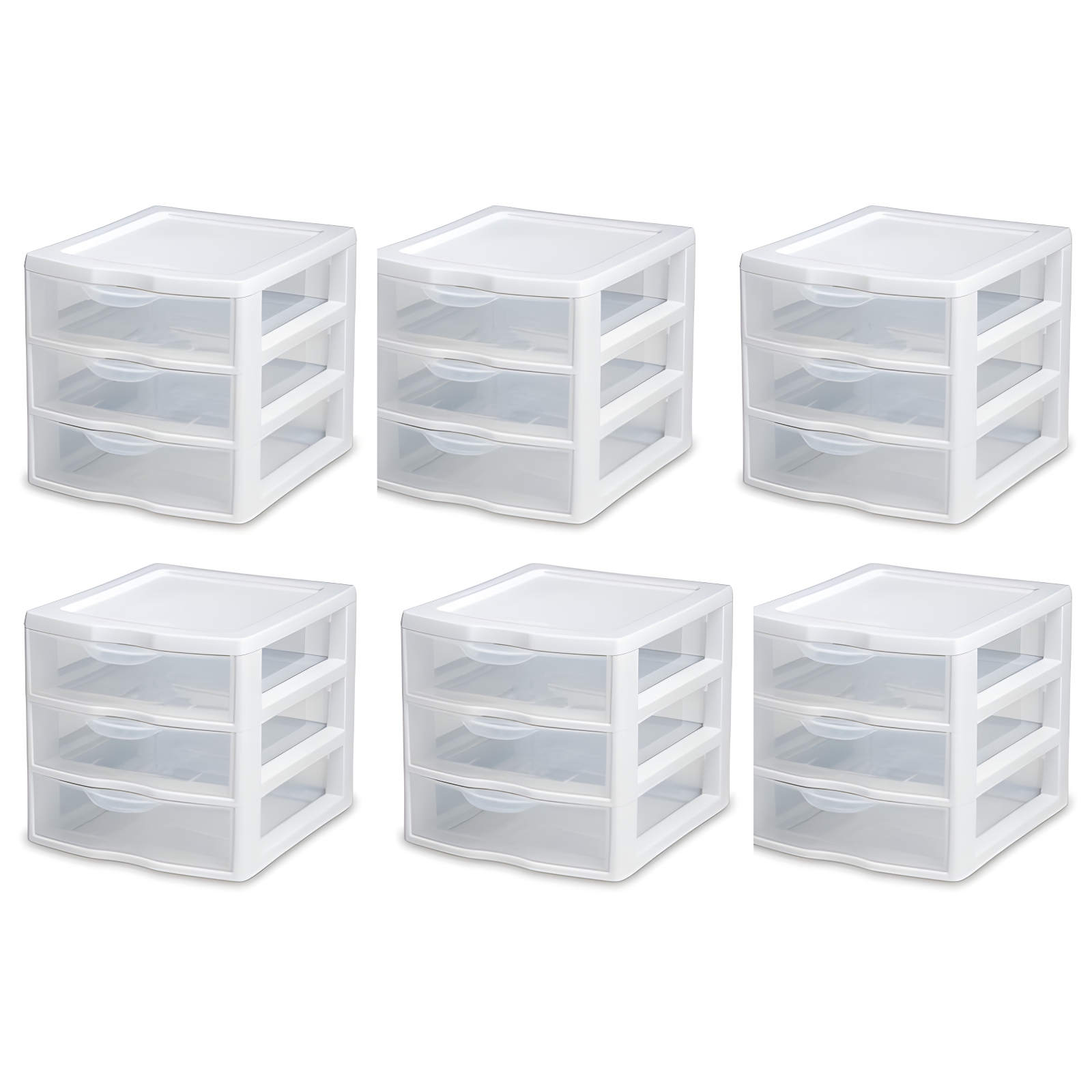 Sterilite Sterilite Clearview Plastic Multipurpose Small 3 Drawer Desktop Storage Organization Unit for Home, Classrooms, or Office Spaces