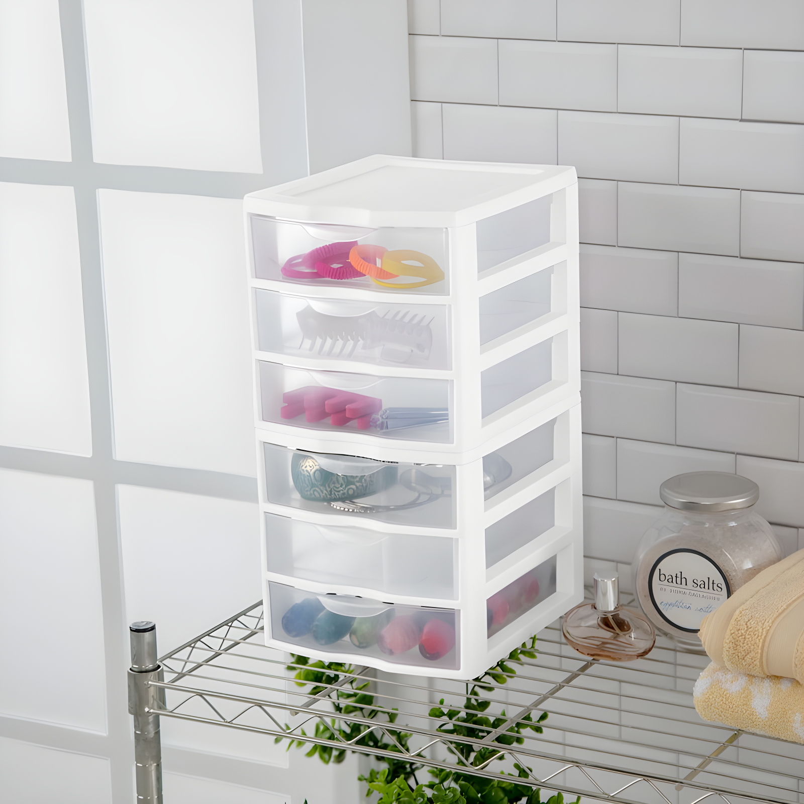 Sterilite Sterilite Clearview Plastic Multipurpose Small 3 Drawer Desktop Storage Organization Unit for Home, Classrooms, or Office Spaces