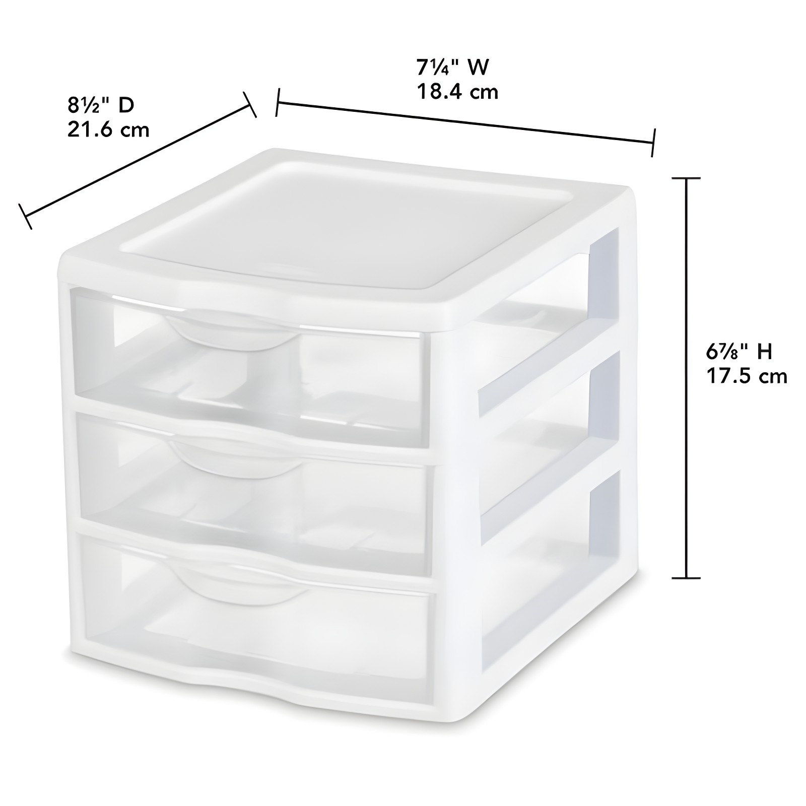 Sterilite Sterilite Clearview Plastic Multipurpose Small 3 Drawer Desktop Storage Organization Unit for Home, Classrooms, or Office Spaces