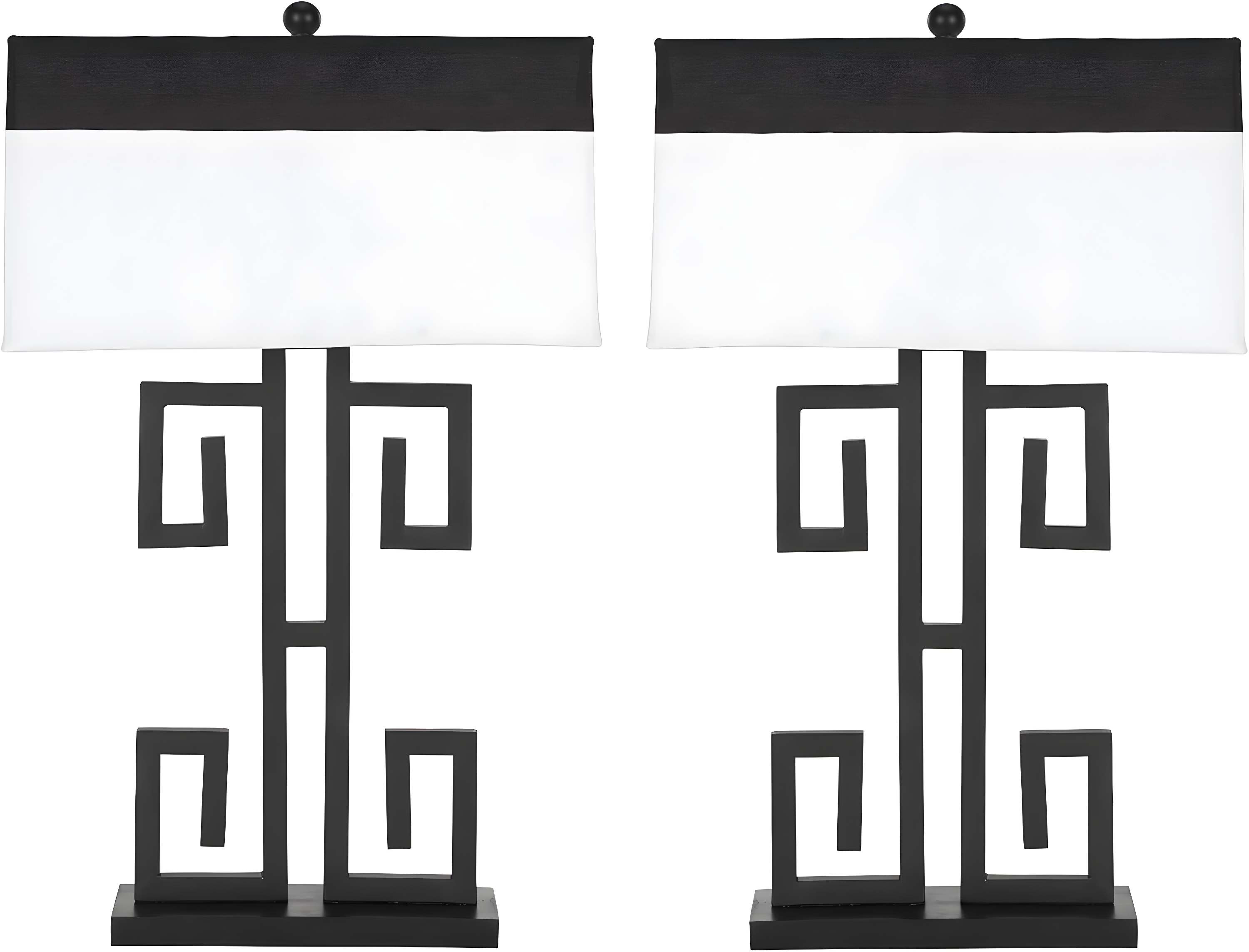 Greek Key Table Lamp (Set of 2) - 28 Inch Height - LIT4071 - Black - Safavieh
