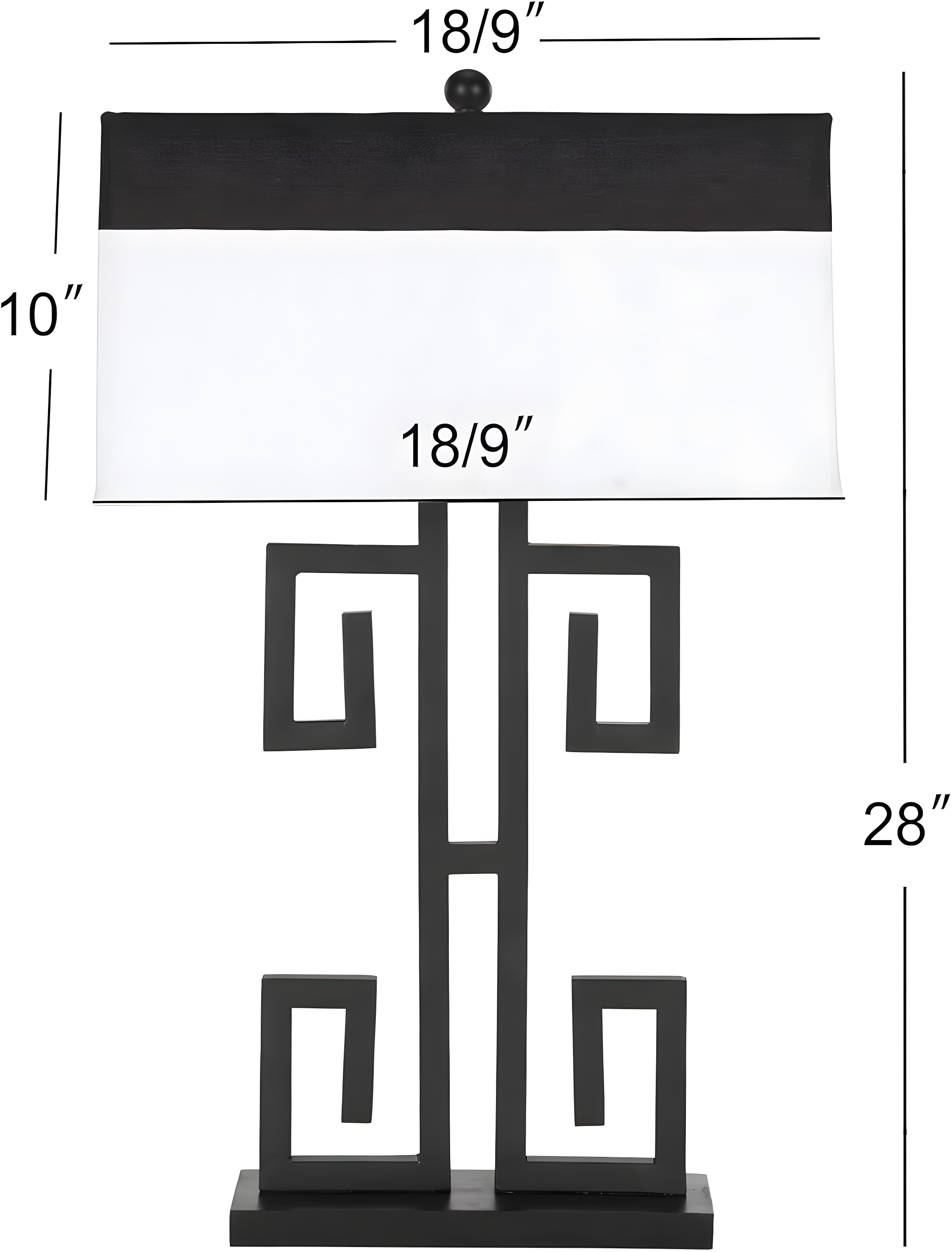 Greek Key Table Lamp (Set of 2) - 28 Inch Height - LIT4071 - Black - Safavieh