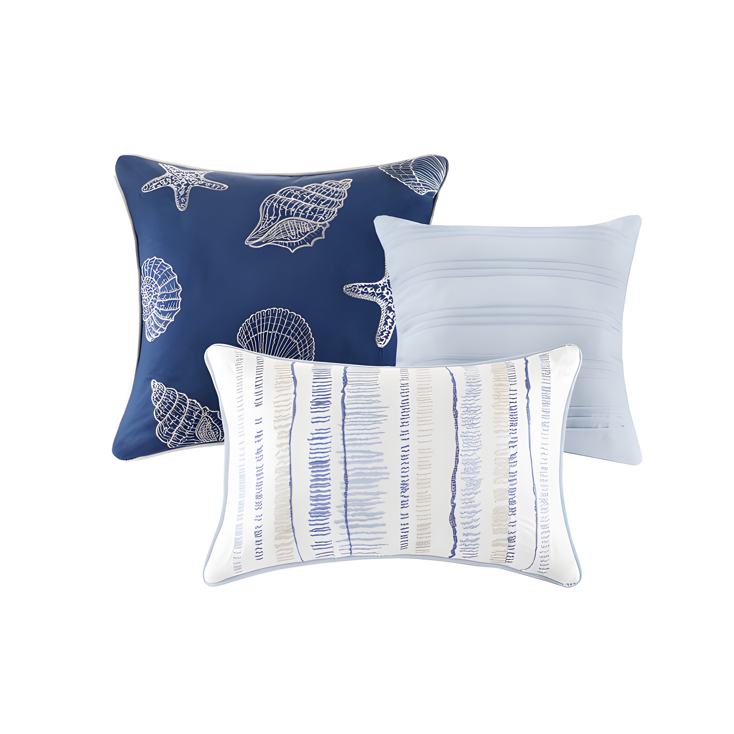 Madison Park Marina 6 Piece Printed Quilt Set with Throw Pillows