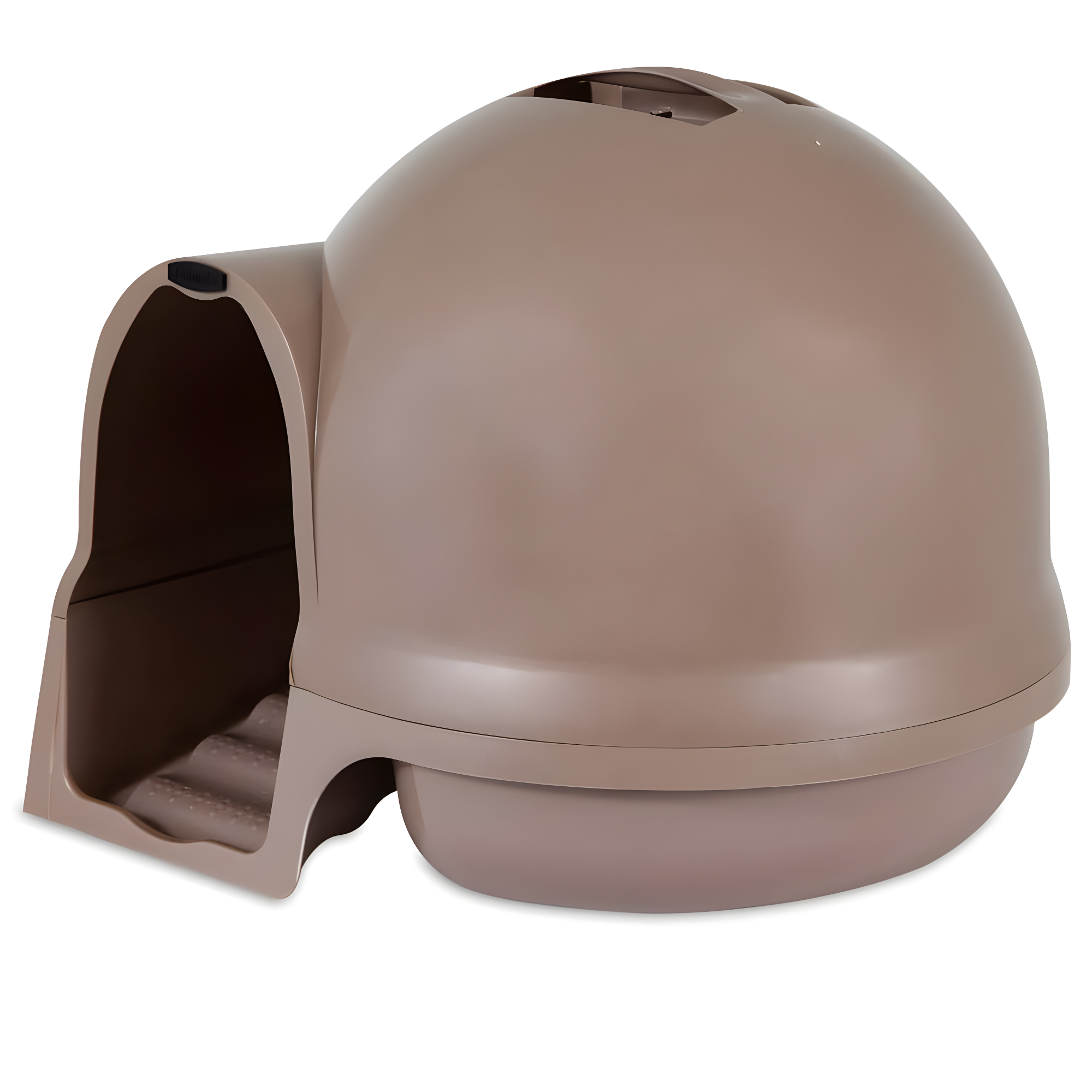 Petmate Booda Dome Clean Step Plastic Enclosed Cat Litter Box with Steps, 95 % Recycled, Titanium