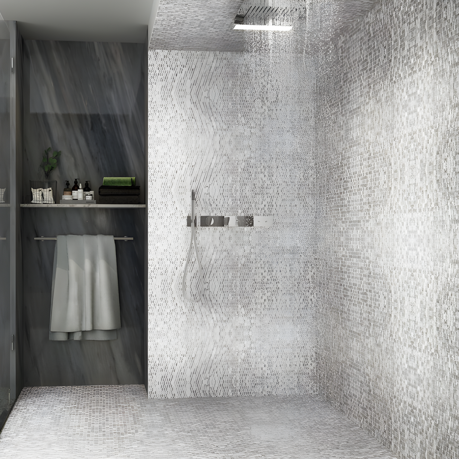 Whisper 11.61" x 11.73" Polished Mini Picket Glass Mosaic Wall Tile (0.94 Sq. Ft. / each)