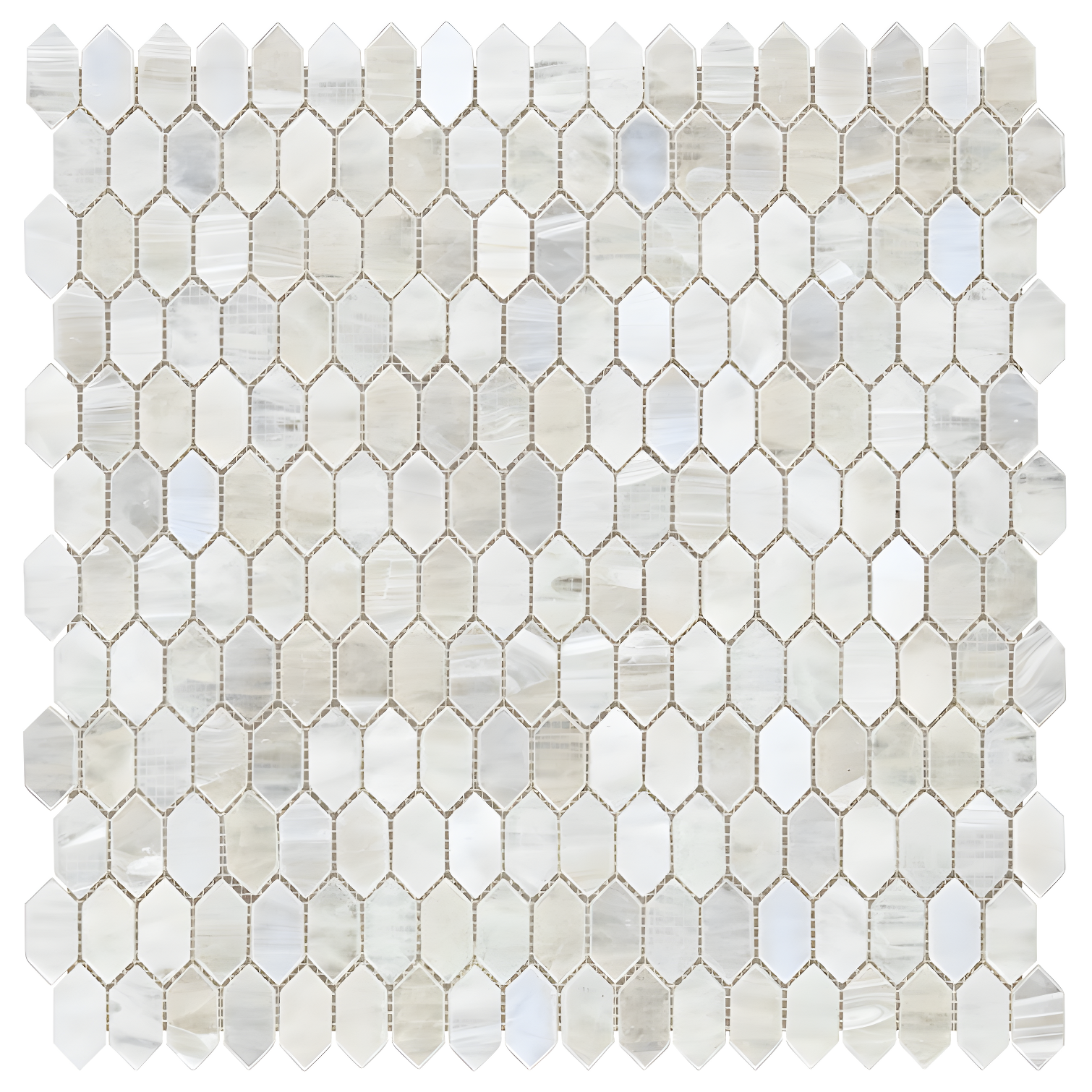 Whisper 11.61" x 11.73" Polished Mini Picket Glass Mosaic Wall Tile (0.94 Sq. Ft. / each)