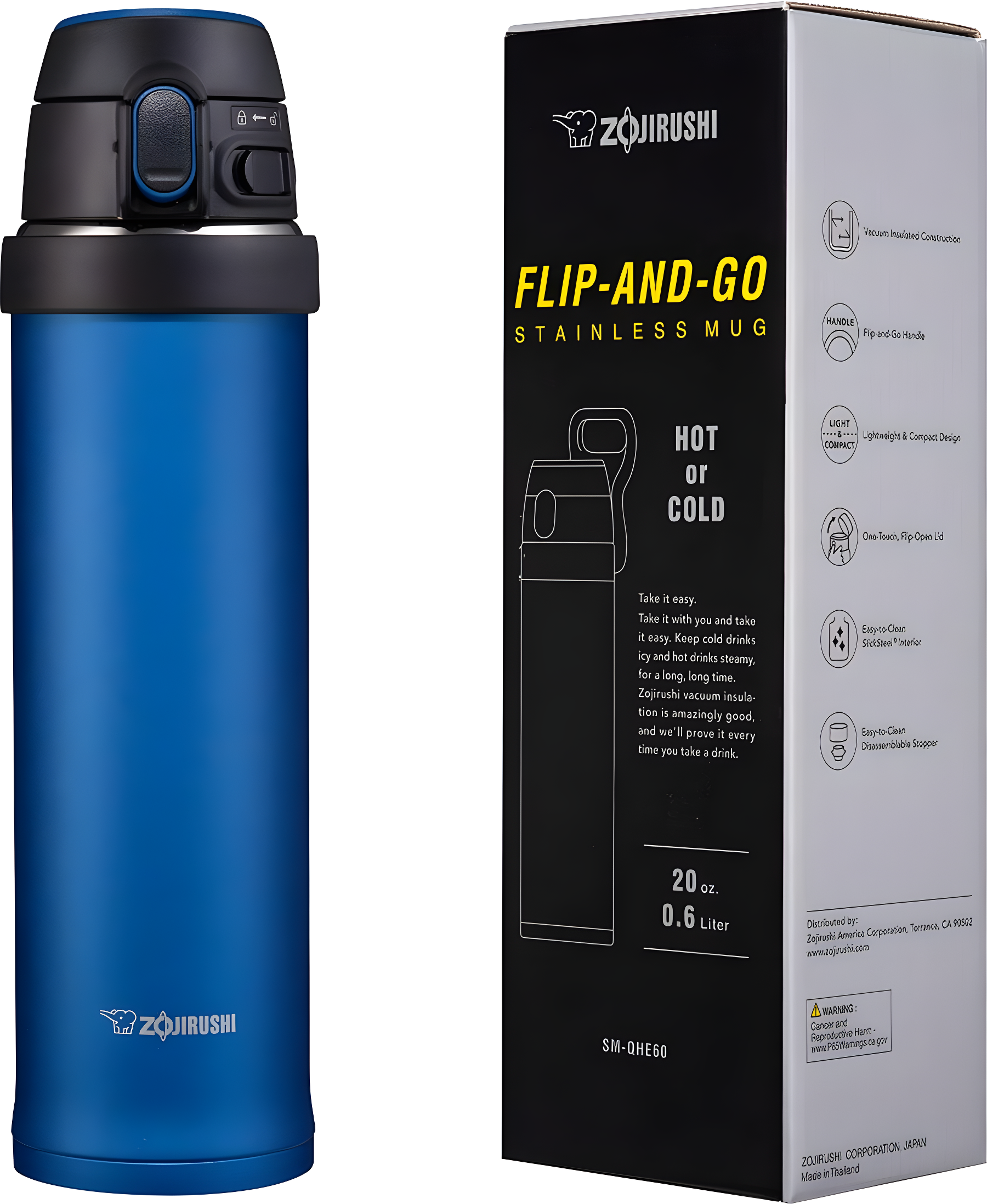 Zojirushi Flip-and-Go Vacuum Insulated Stainless Steel Travel Mug