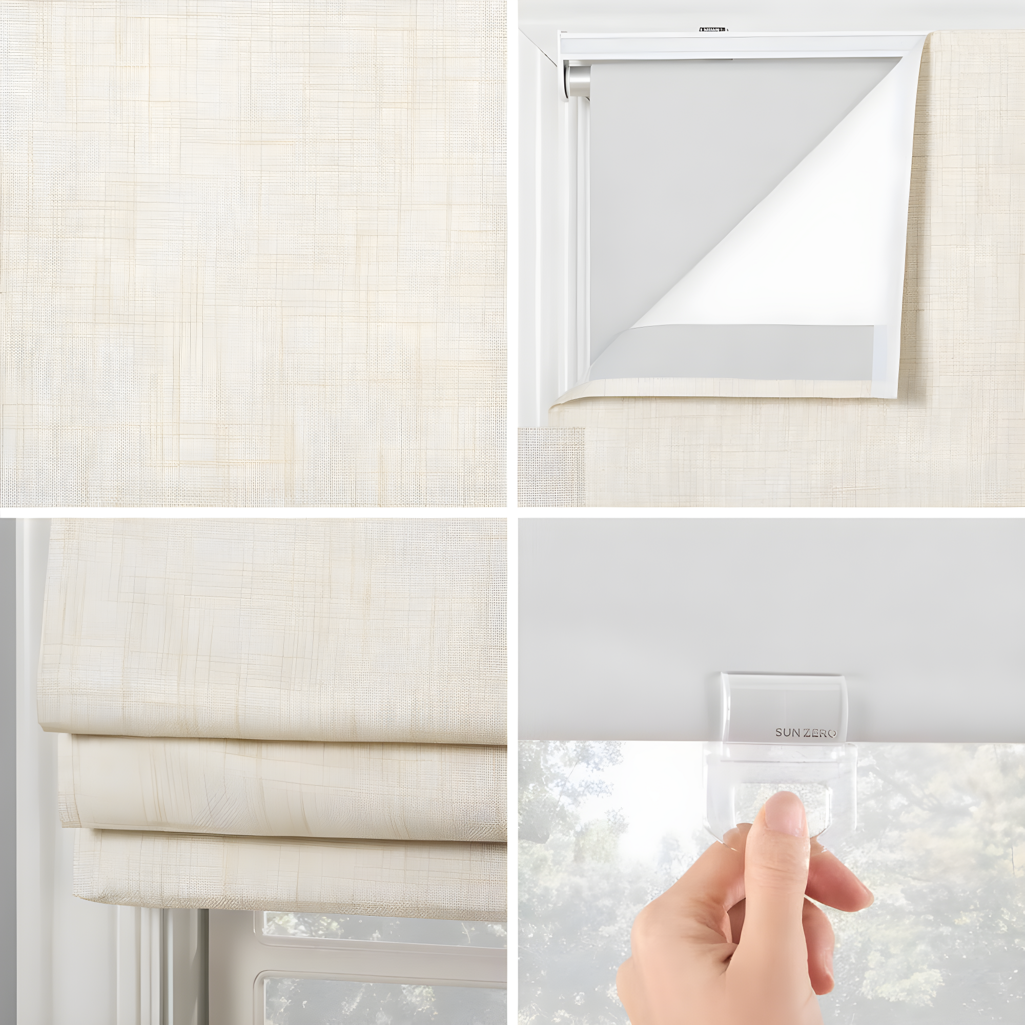 Sun Zero Thermal 100% Blackout Cordless Roman Shade