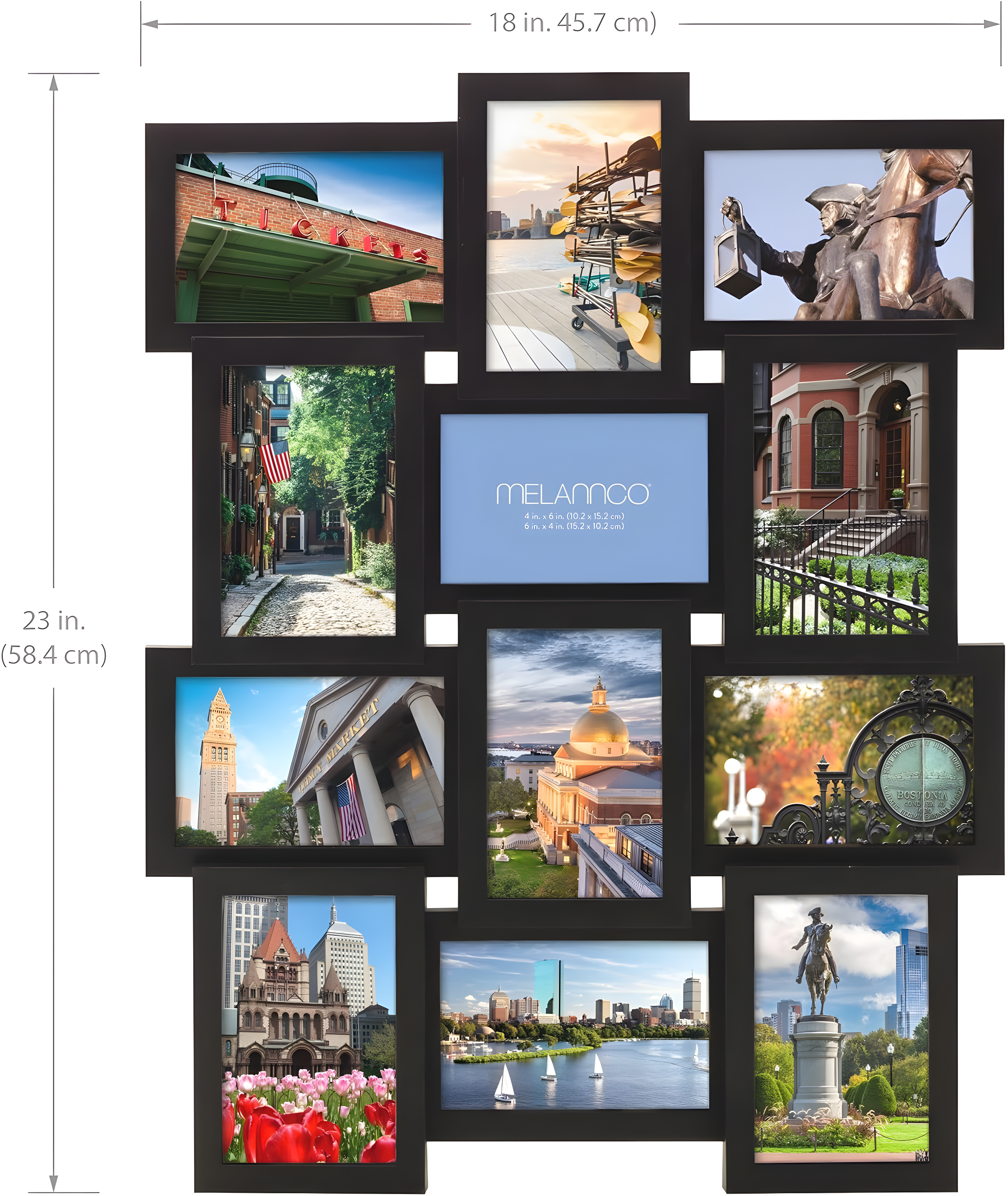 Melannco 18X23 Black 12-opening Collage-6-4X6-6-6X4