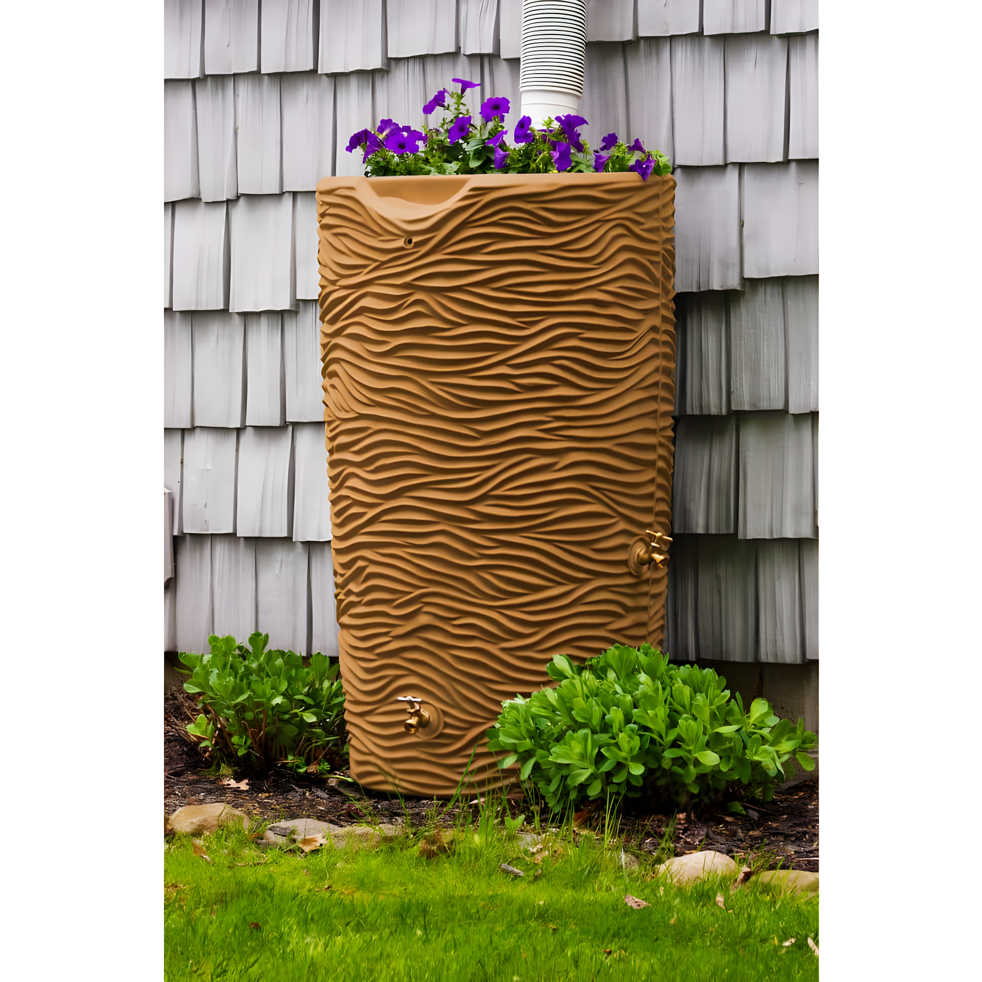 Loon Peak® Loon Peak® 65 Gallons Plastic Drainable Planter Rain Barrel
