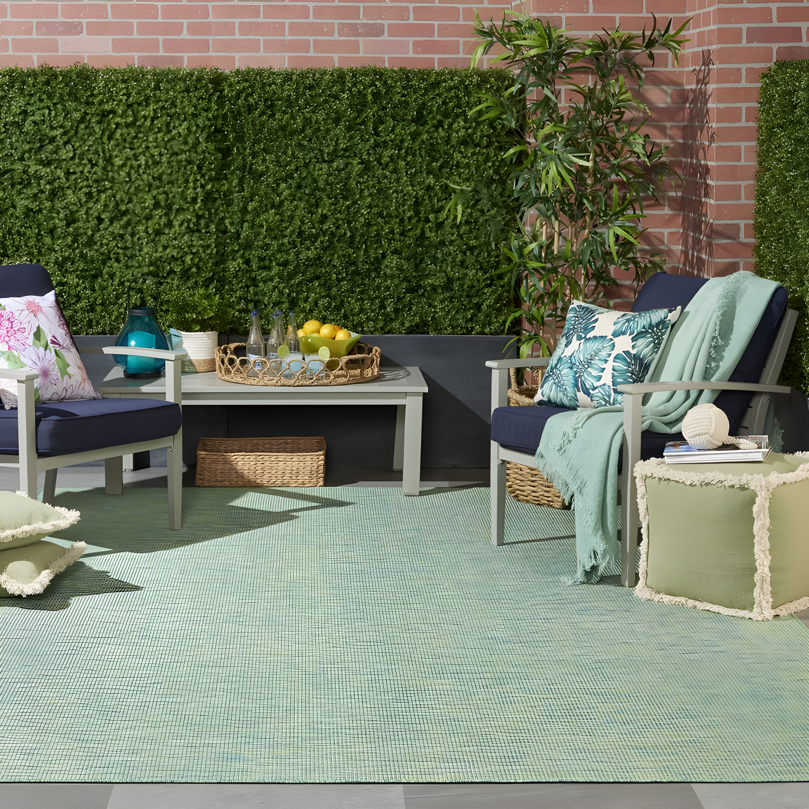 Nourison Positano POS01 Indoor/outdoor Area Rug - Blue/Green 8' x 10'