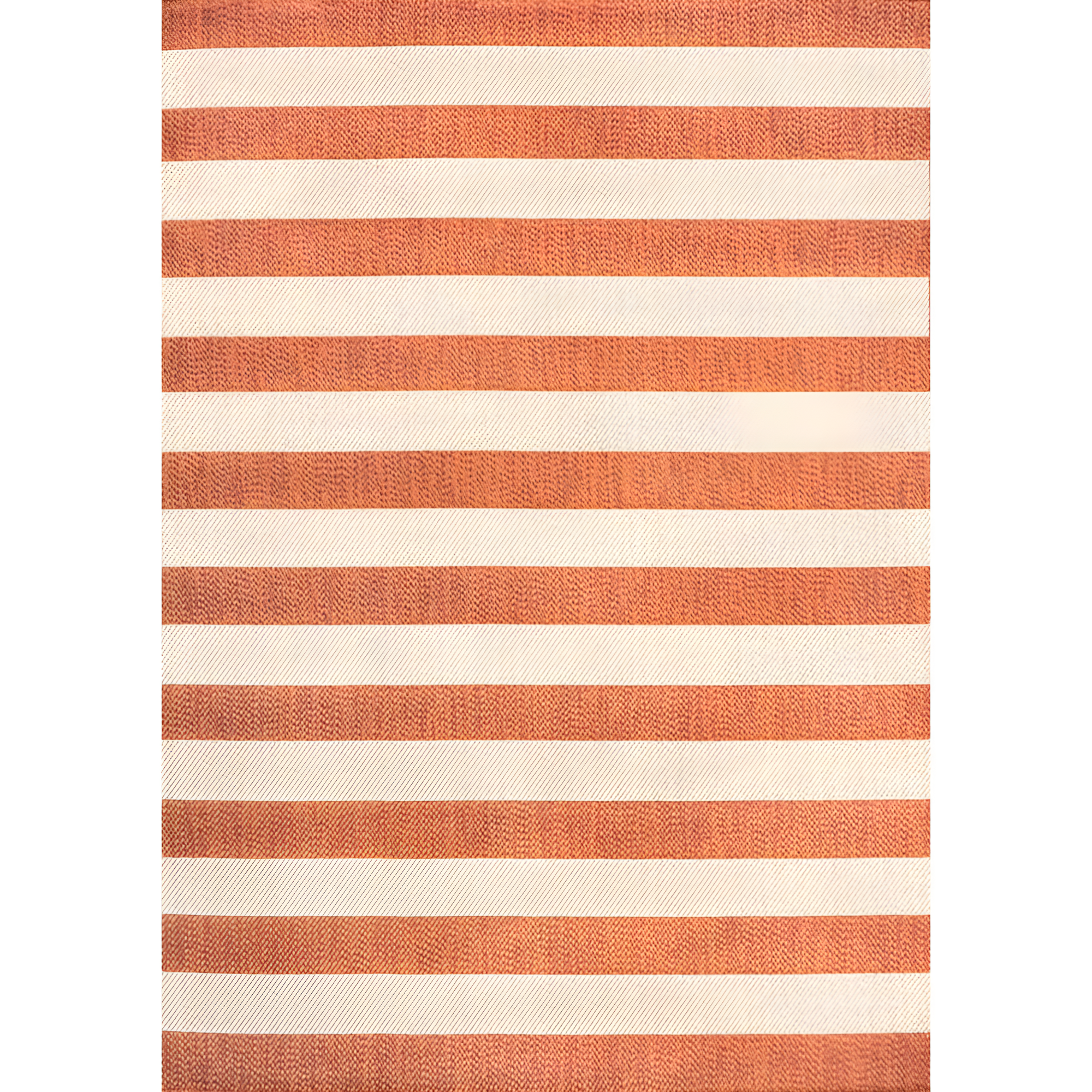 5' x 8' Negril Two-Tone Wide Stripe Indoor/Outdoor Area Rug, Orange/Beige - JONATHAN Y