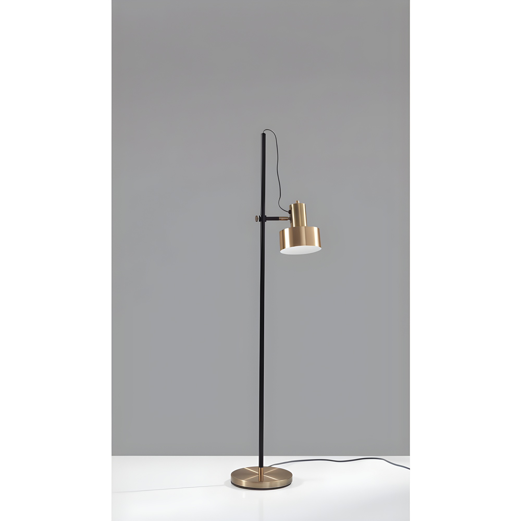 ZeaZu 56.5'' Matte Black LED Swing Arm Floor Lamp